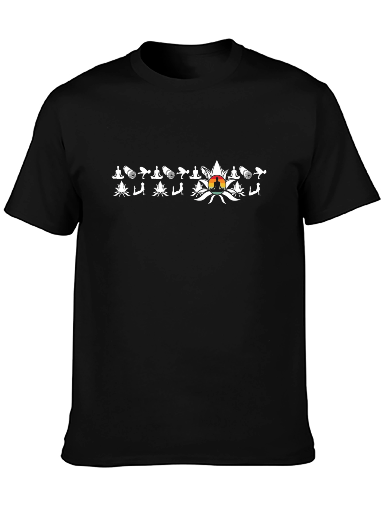 Yoga & Weed Black T-Shirt