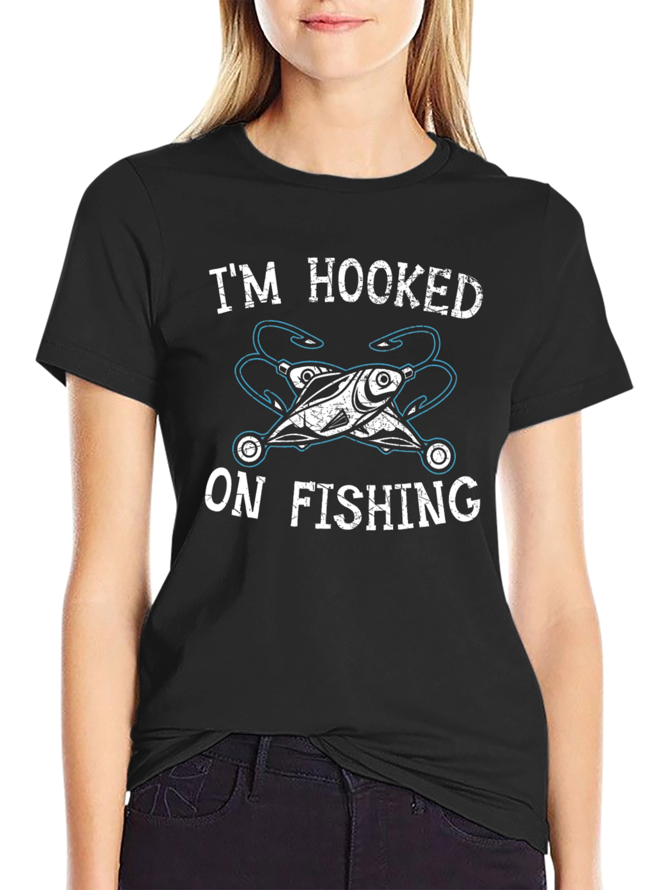 Im Hooked On Fishing Graphic Tee - Black