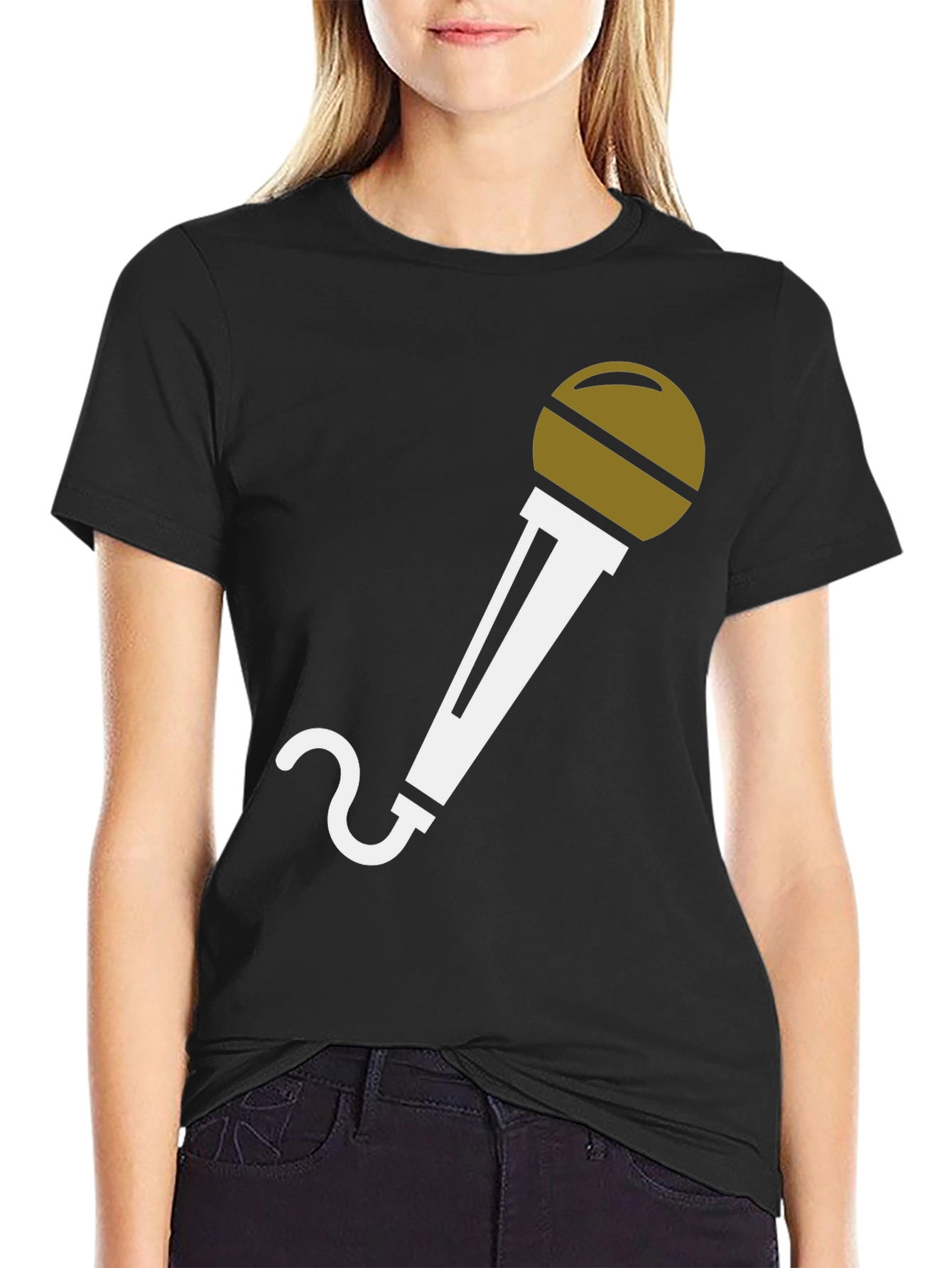 Microphone Graphic T-Shirt - Black