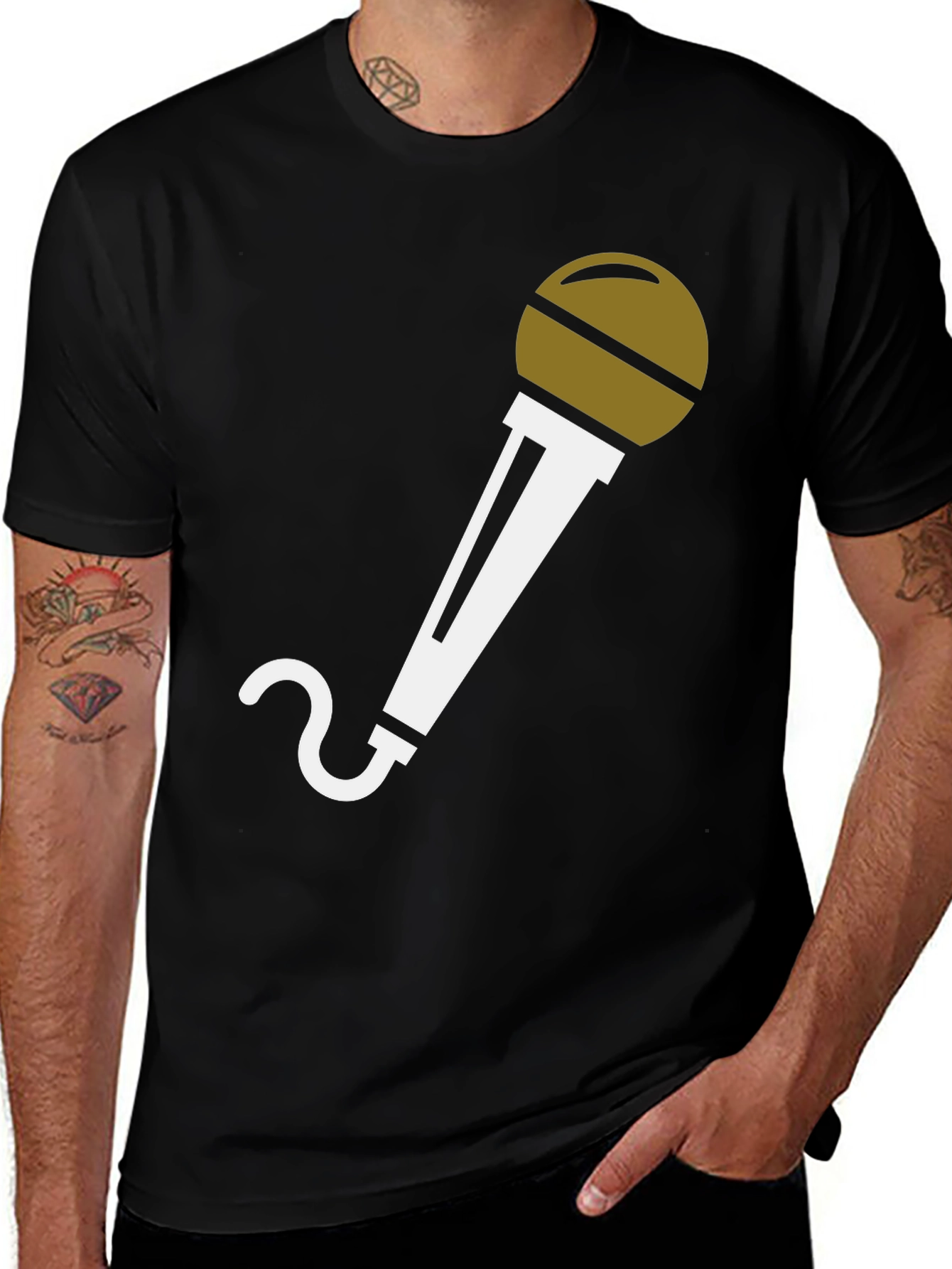 Microphone Graphic T-Shirt - Black