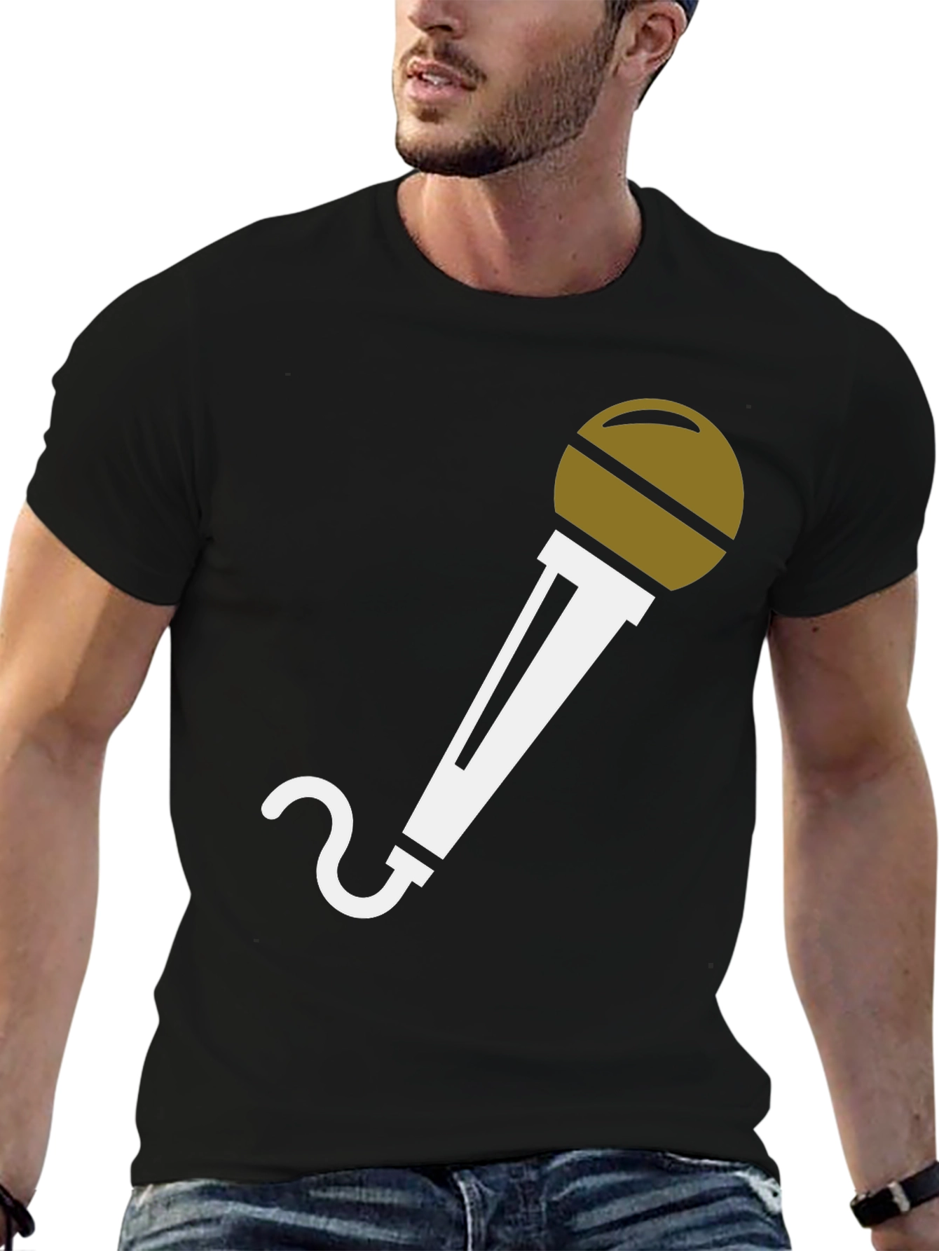 Microphone Graphic T-Shirt - Black
