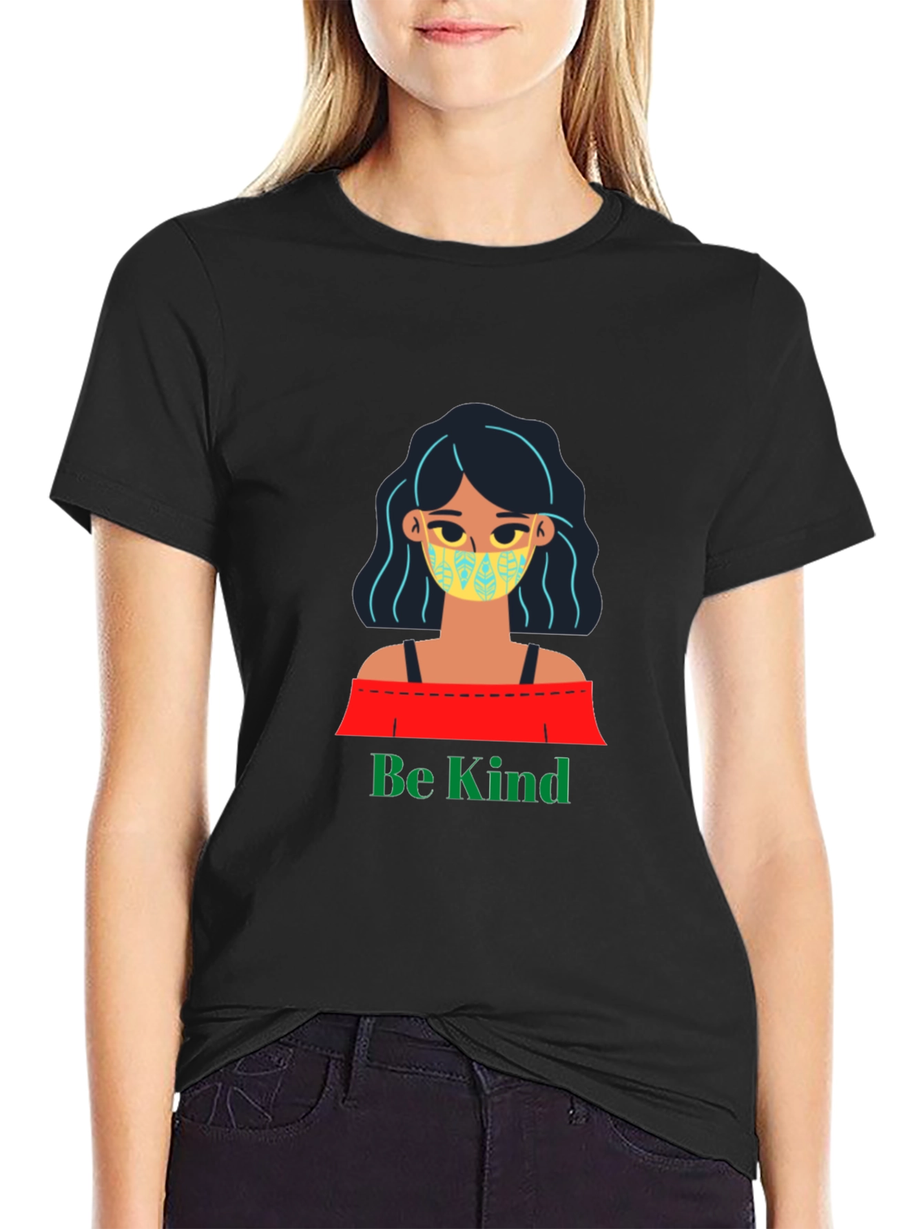 Be Kind Graphic Tee - Black Cotton T-Shirt