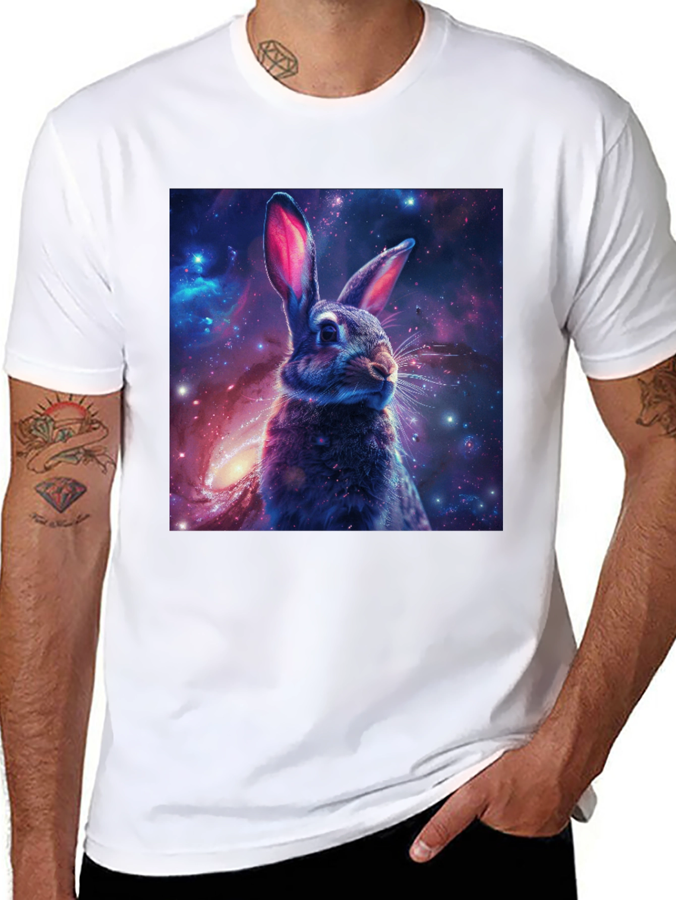 Galaxy Rabbit Graphic Tee - Unique Style