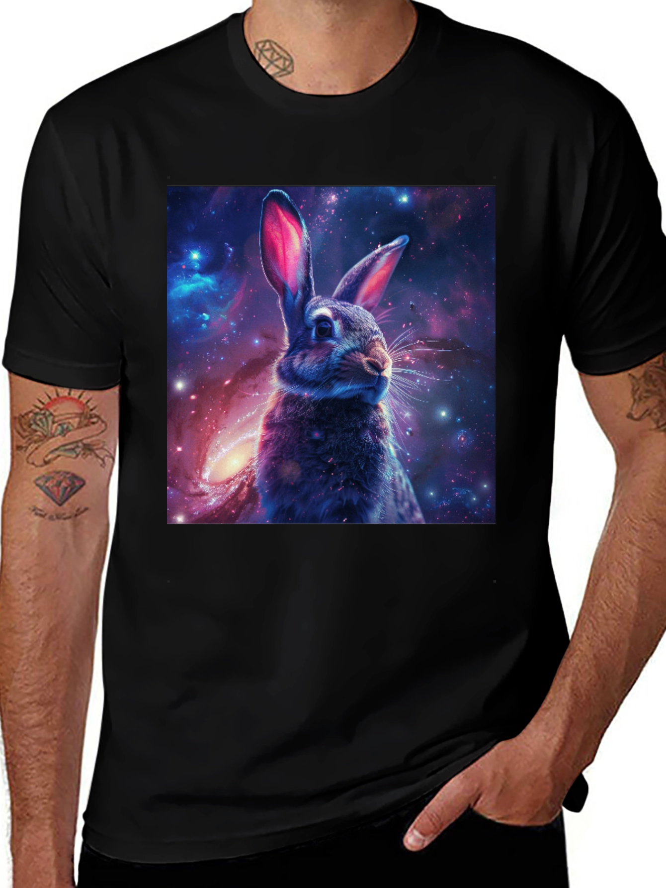 Galaxy Rabbit Graphic Tee - Unique Style