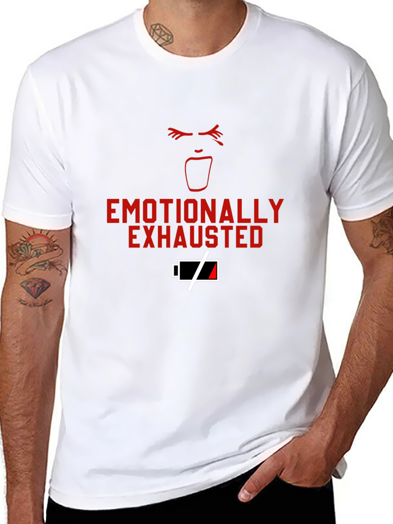 Emotionally Exhausted T-Shirt - Funny Graphic Tee