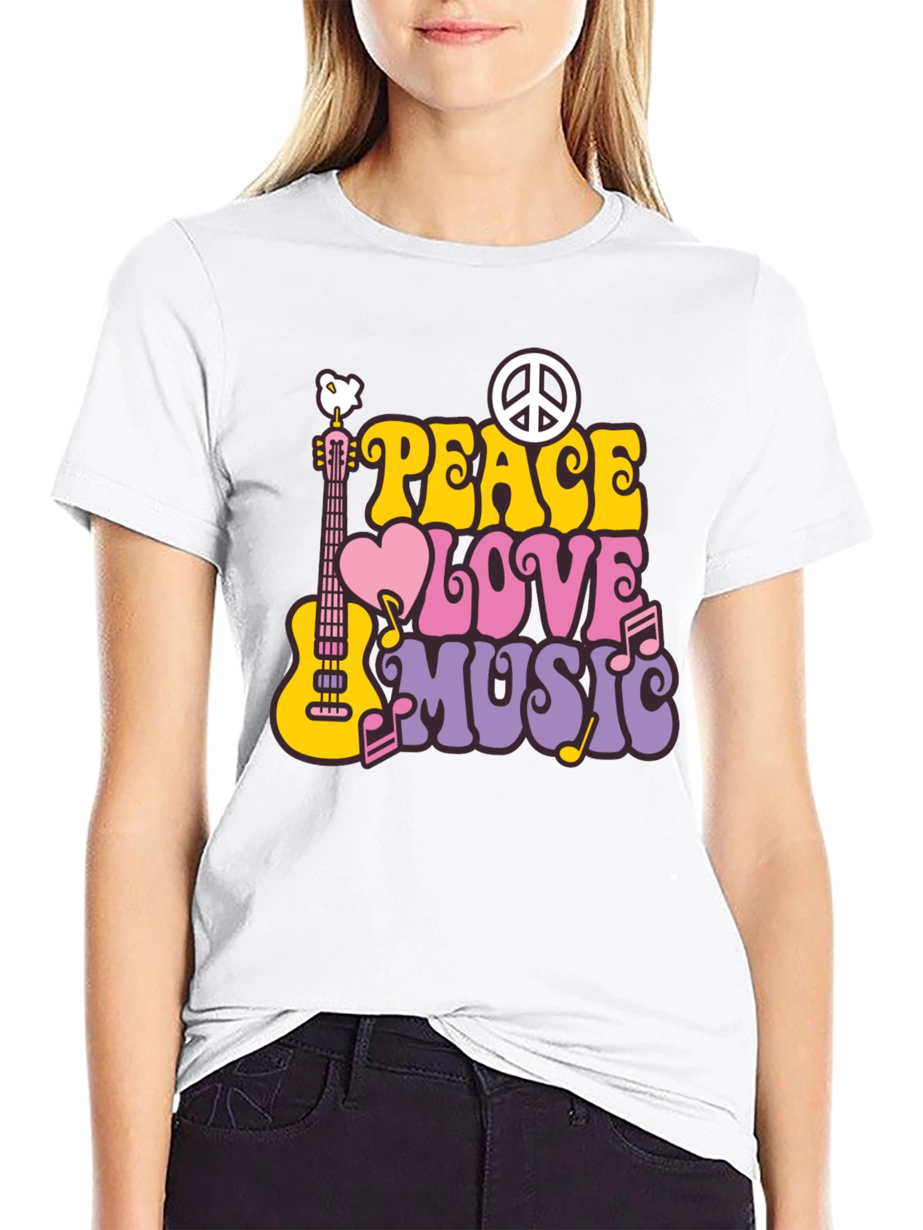 Peace Love Music Retro T-Shirt