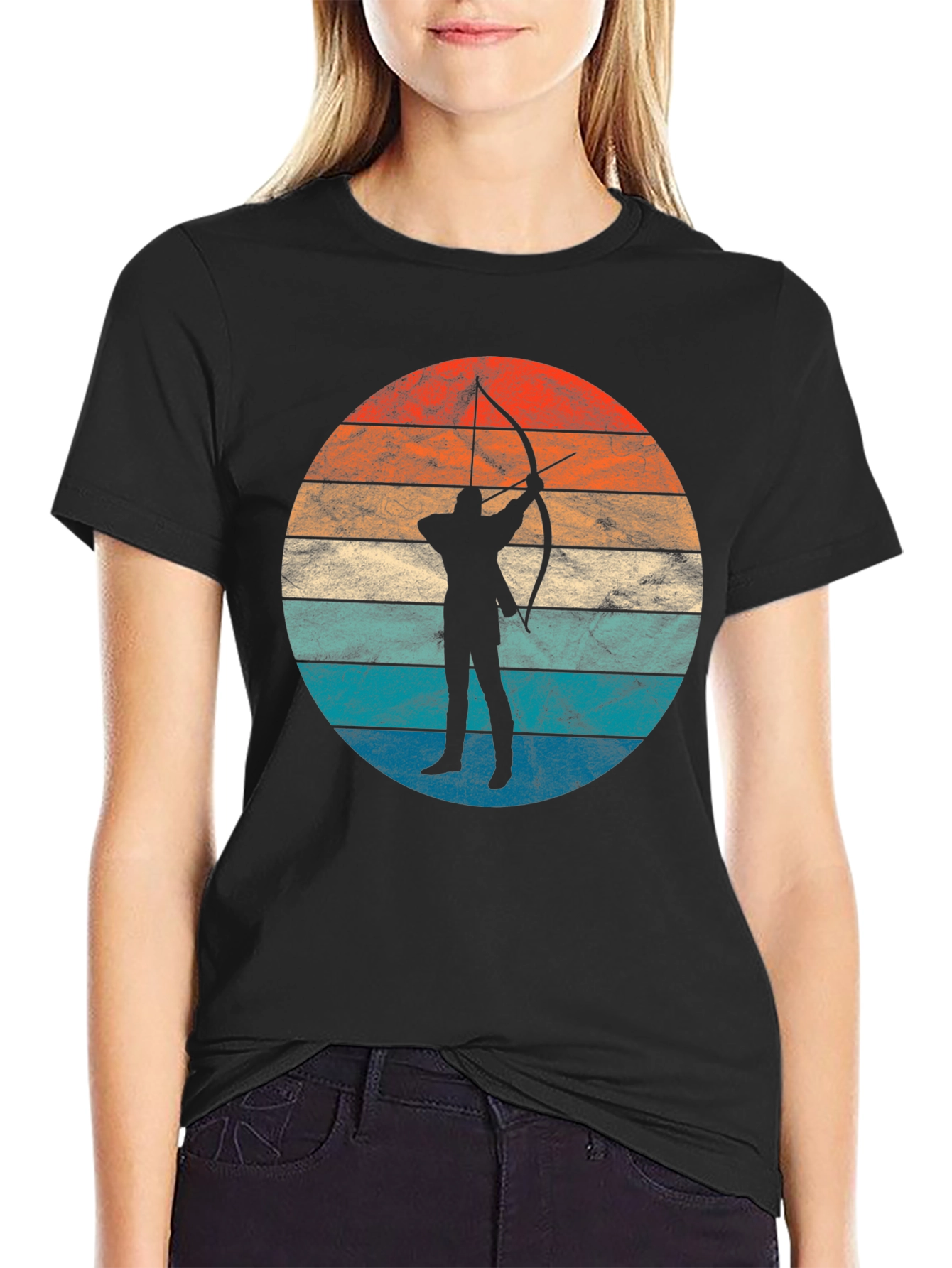 Archery Sunset Silhouette Tee - Retro Archer T-Shirt