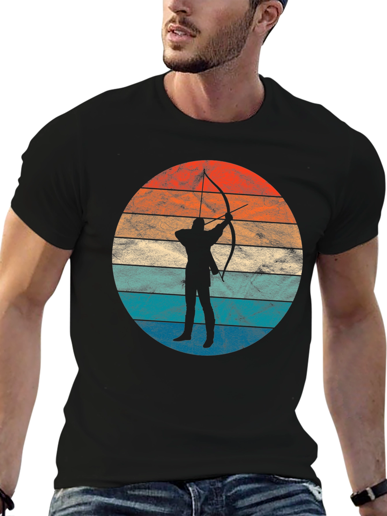 Archery Sunset Silhouette Tee - Retro Archer T-Shirt