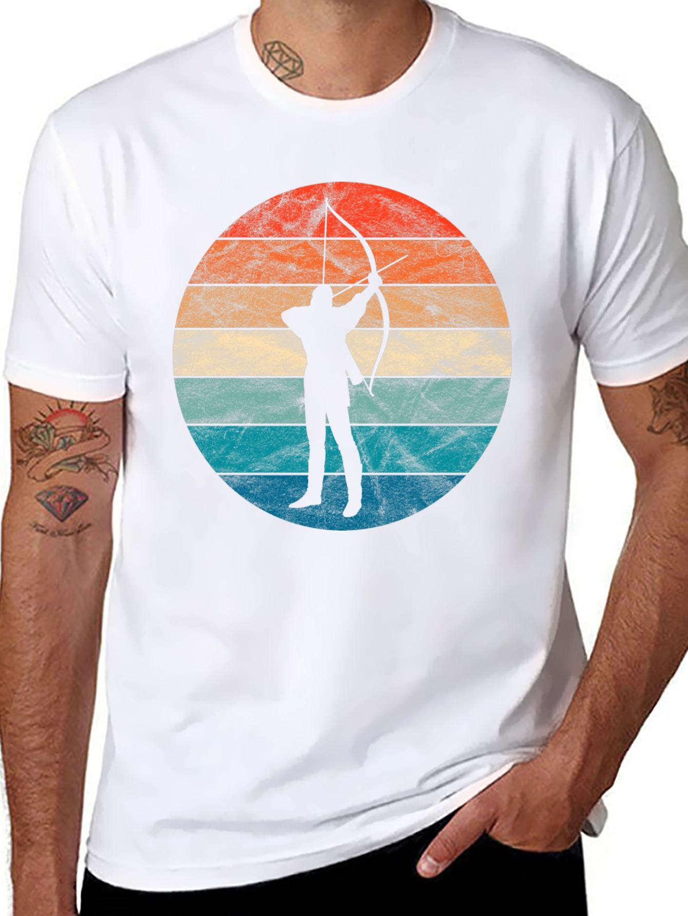 Archery Sunset Silhouette Tee - Retro Archer T-Shirt