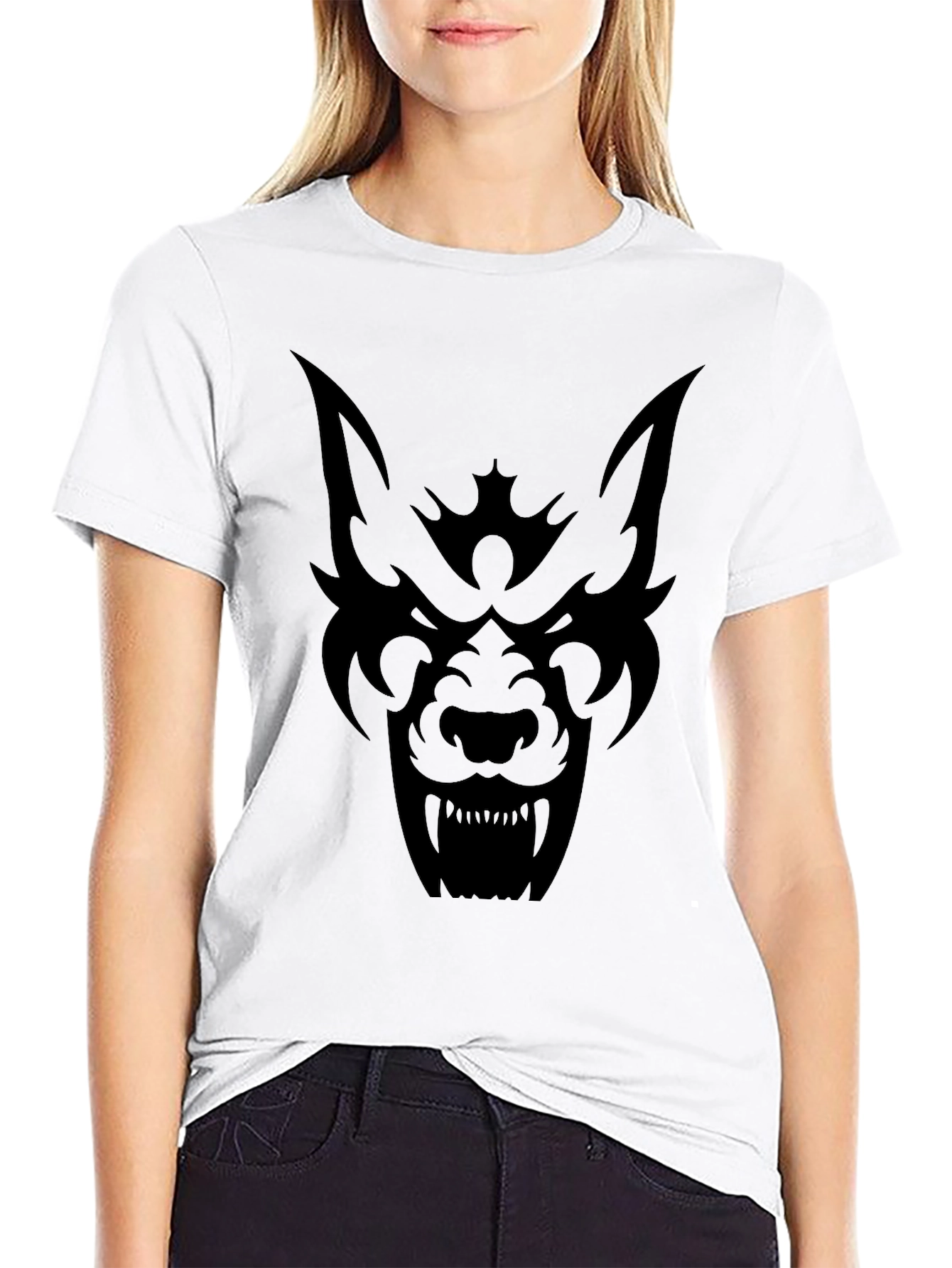 Black Wolf Graphic Print Tee