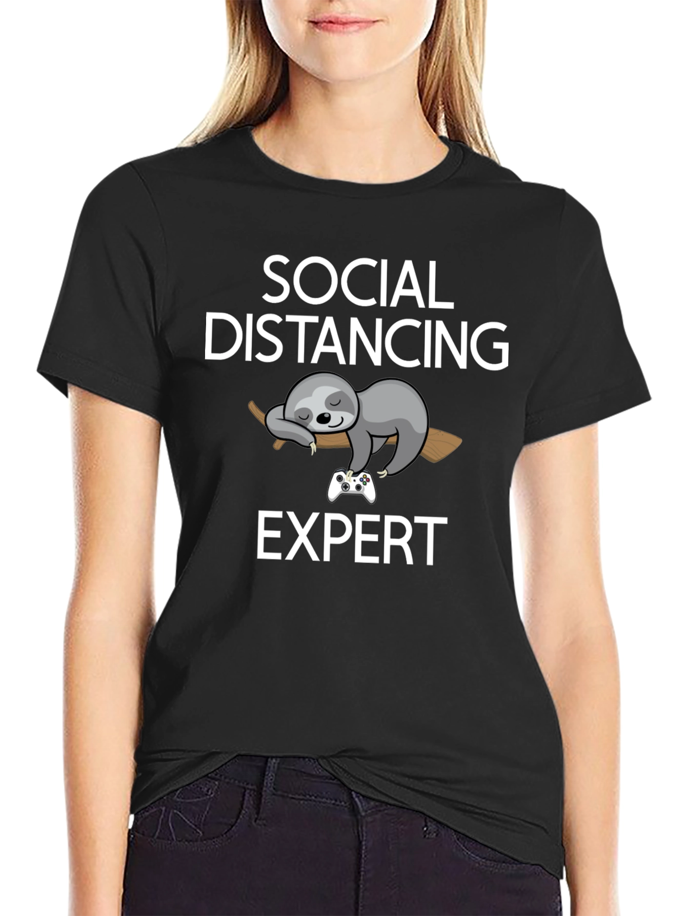 Social Distancing Expert Sloth Graphic Tee