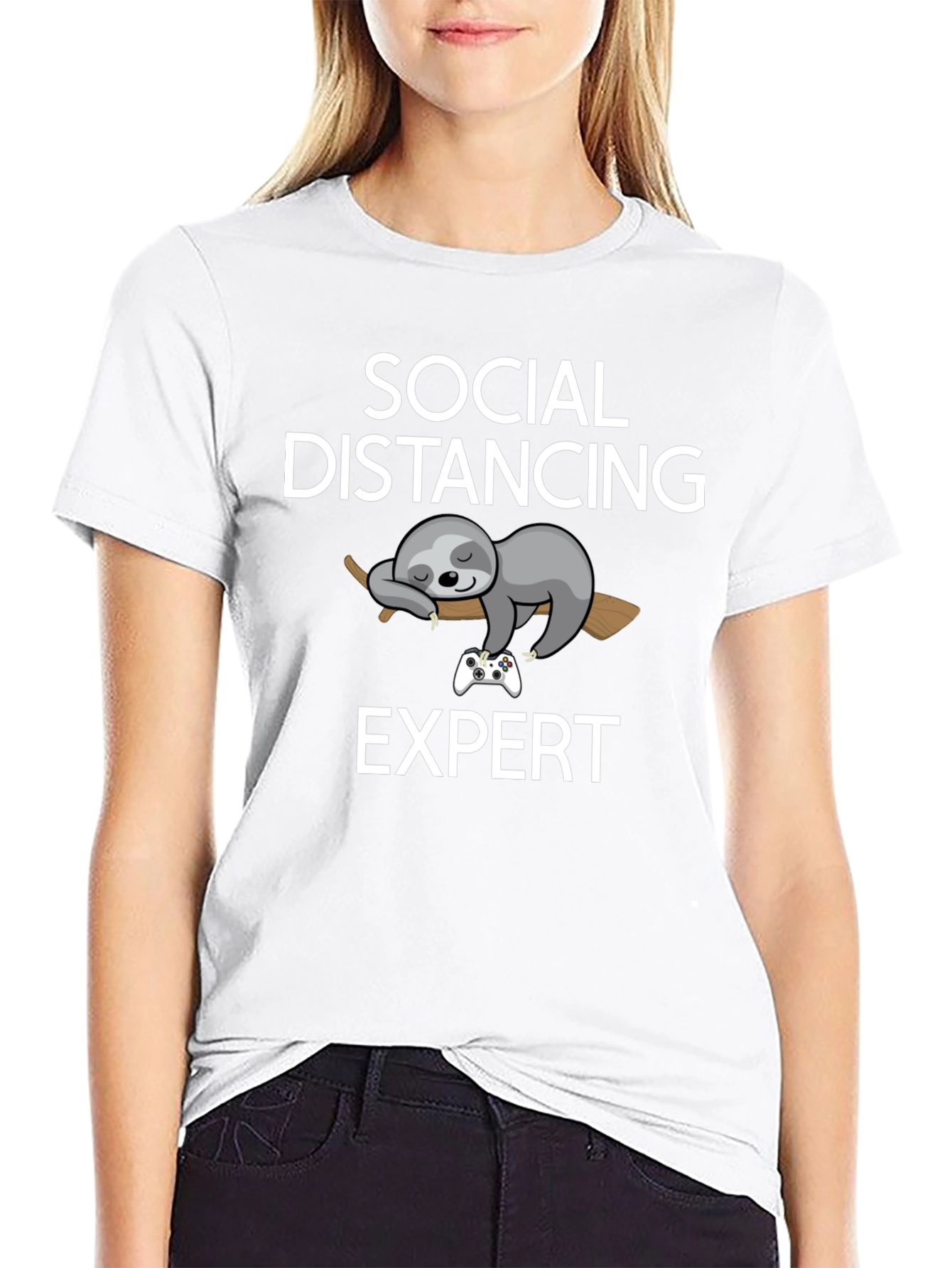 Social Distancing Expert Sloth Graphic Tee