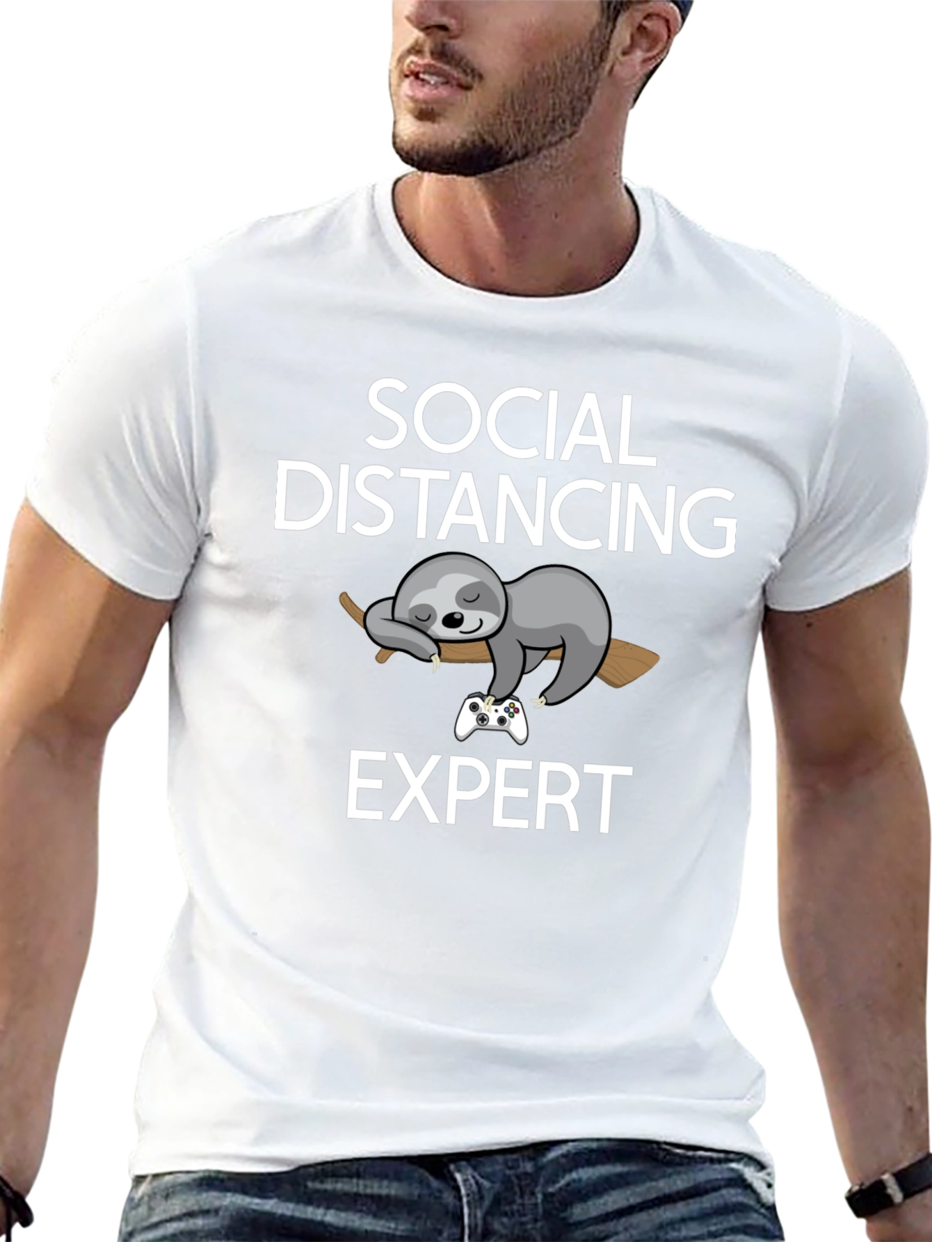 Social Distancing Expert Sloth Graphic Tee