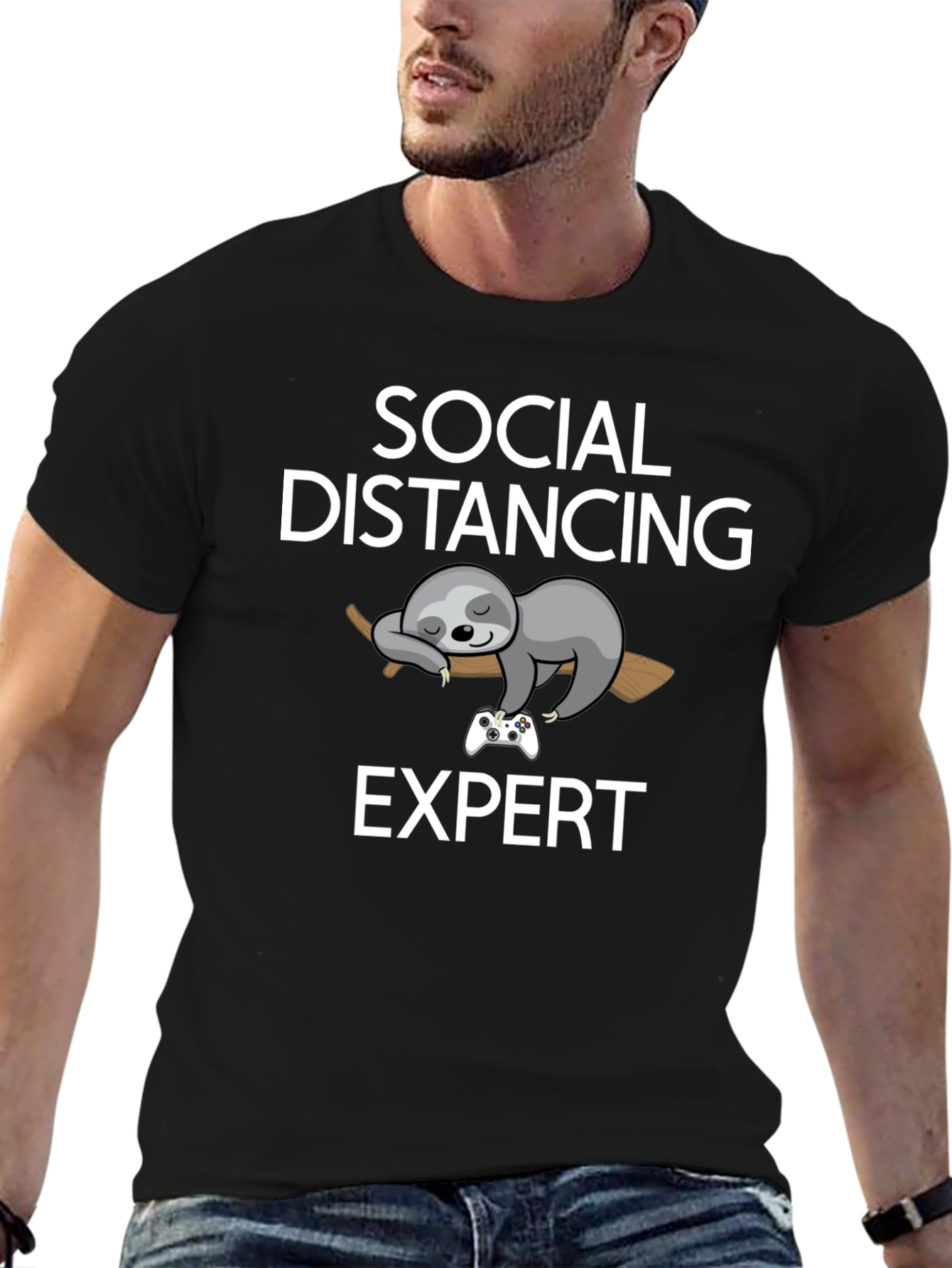 Social Distancing Expert Sloth Graphic Tee