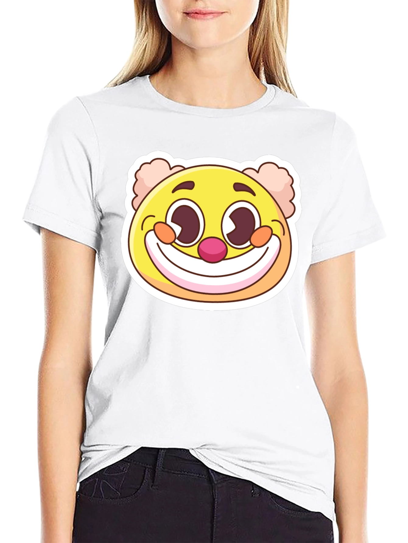 Smiling Clown Graphic T-Shirt - Black