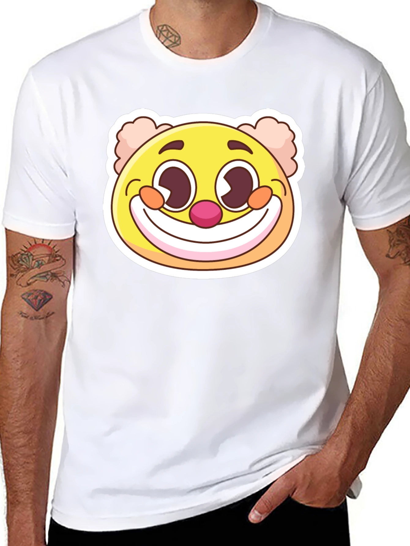Smiling Clown Graphic T-Shirt - Black