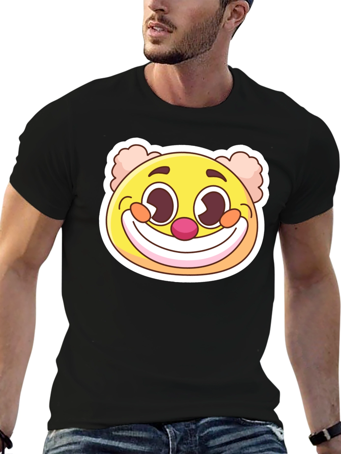 Smiling Clown Graphic T-Shirt - Black