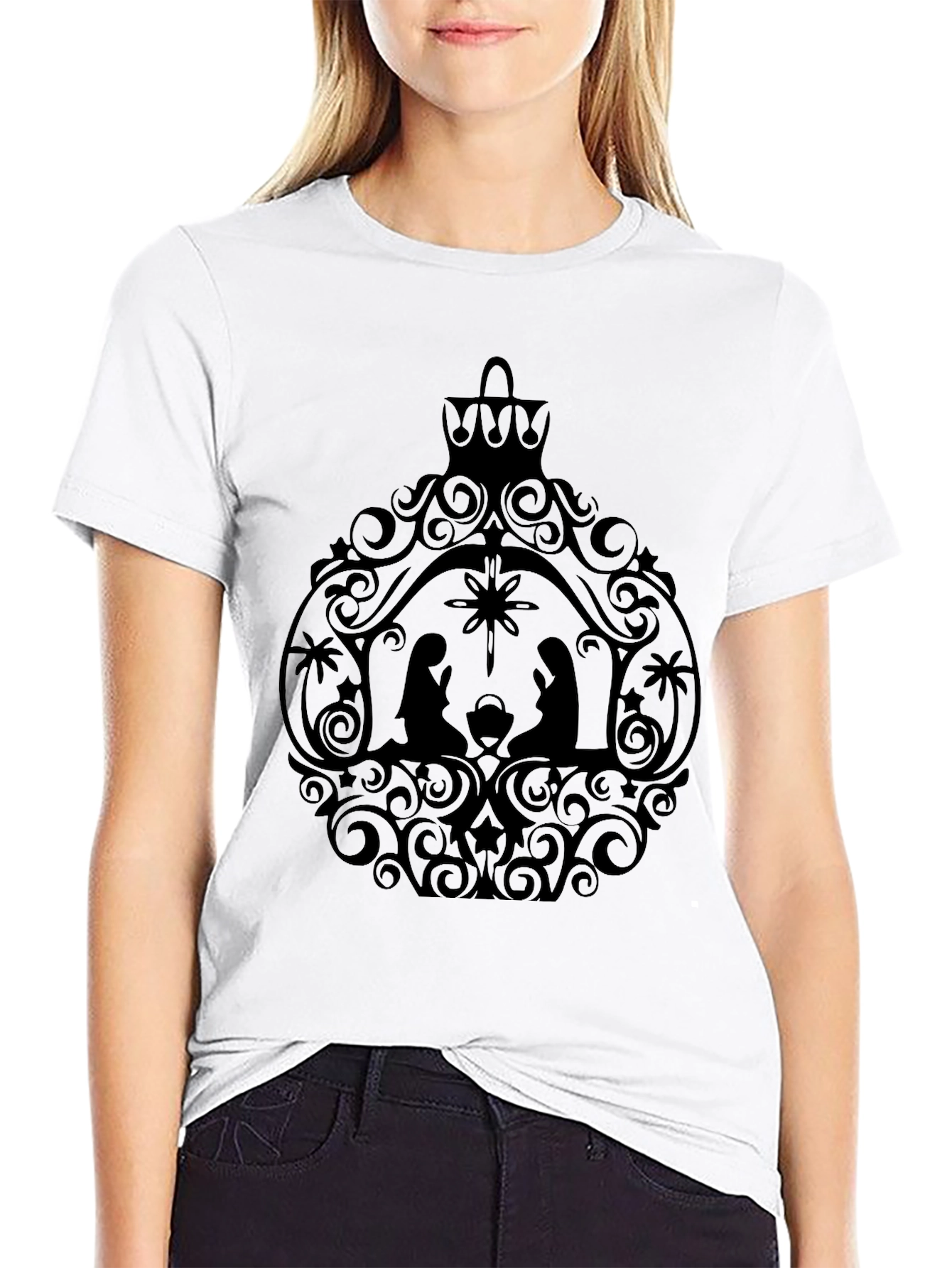 Nativity Scene Ornament Graphic Tee