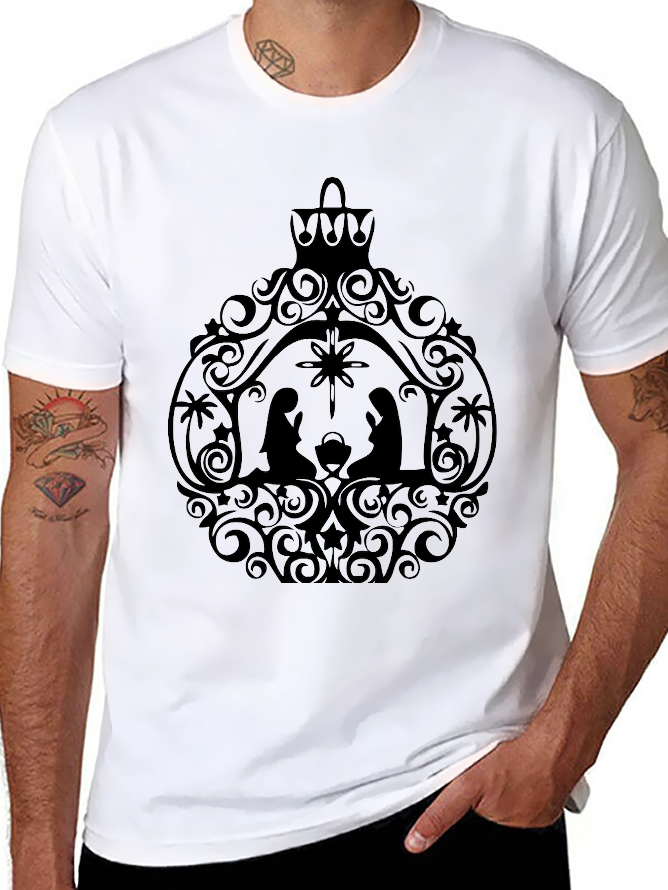 Nativity Scene Ornament Graphic Tee