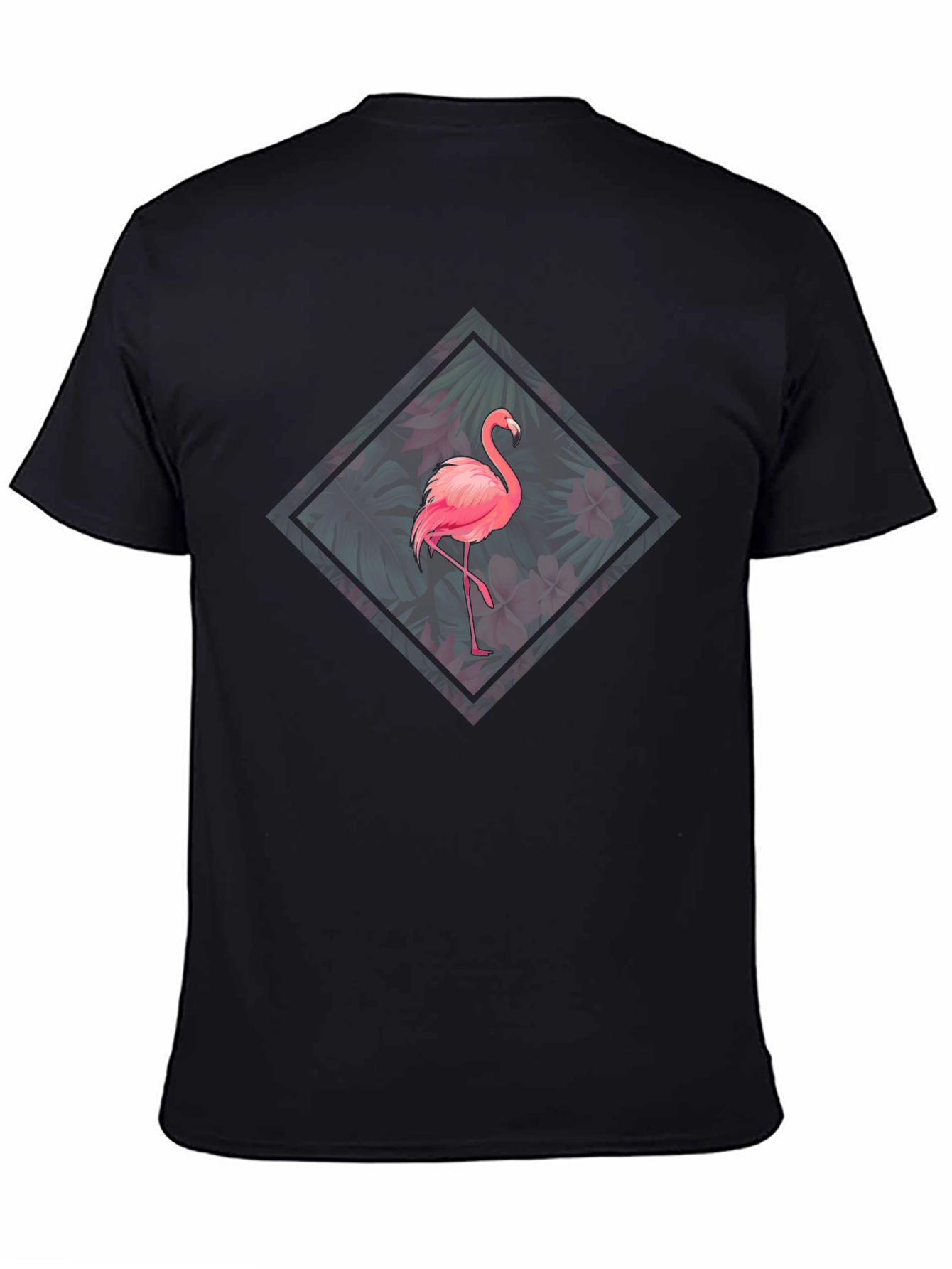 Flamingo Floral Graphic Tee - Tropical Bird Design