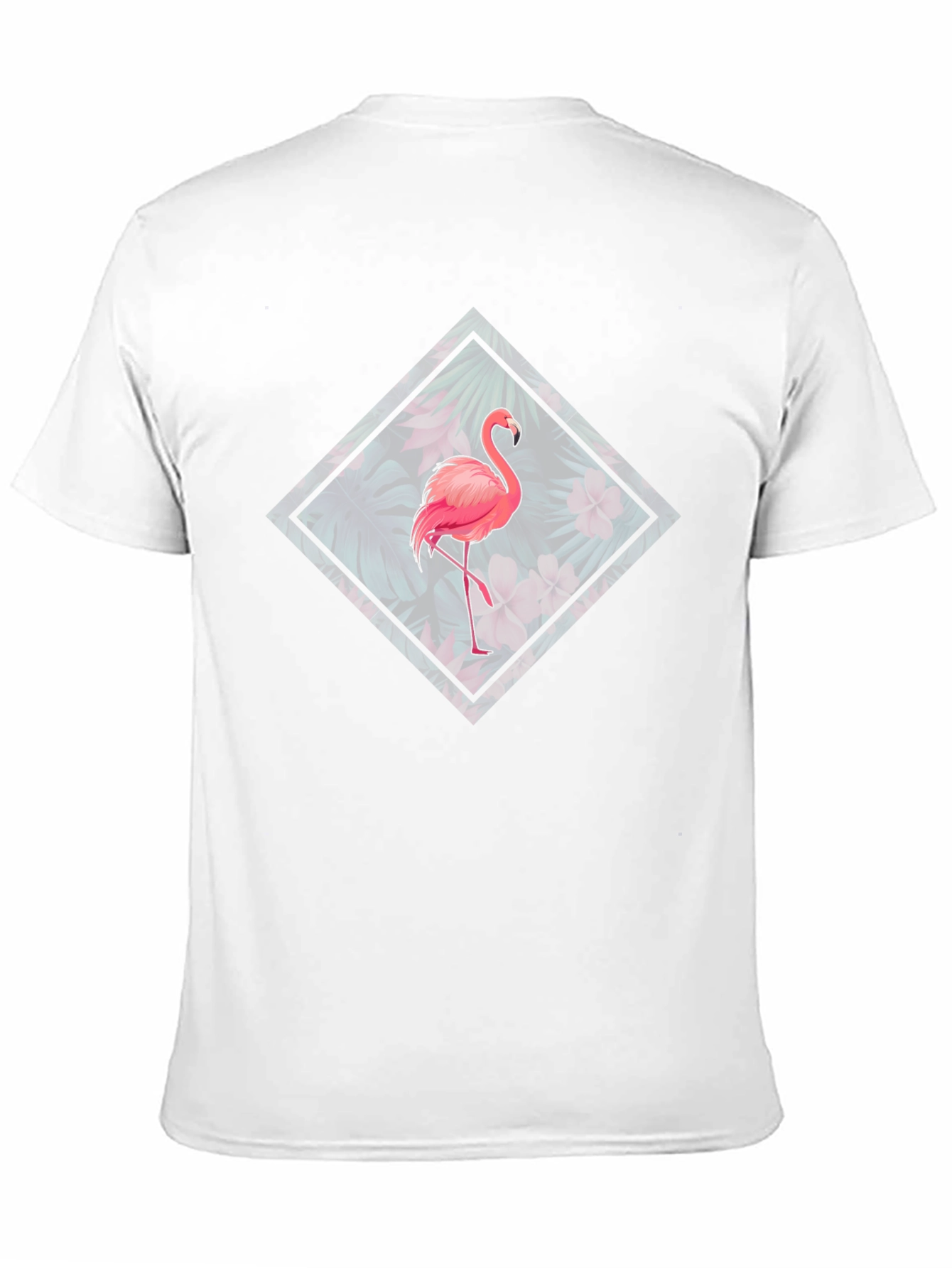 Flamingo Floral Graphic Tee - Tropical Bird Design