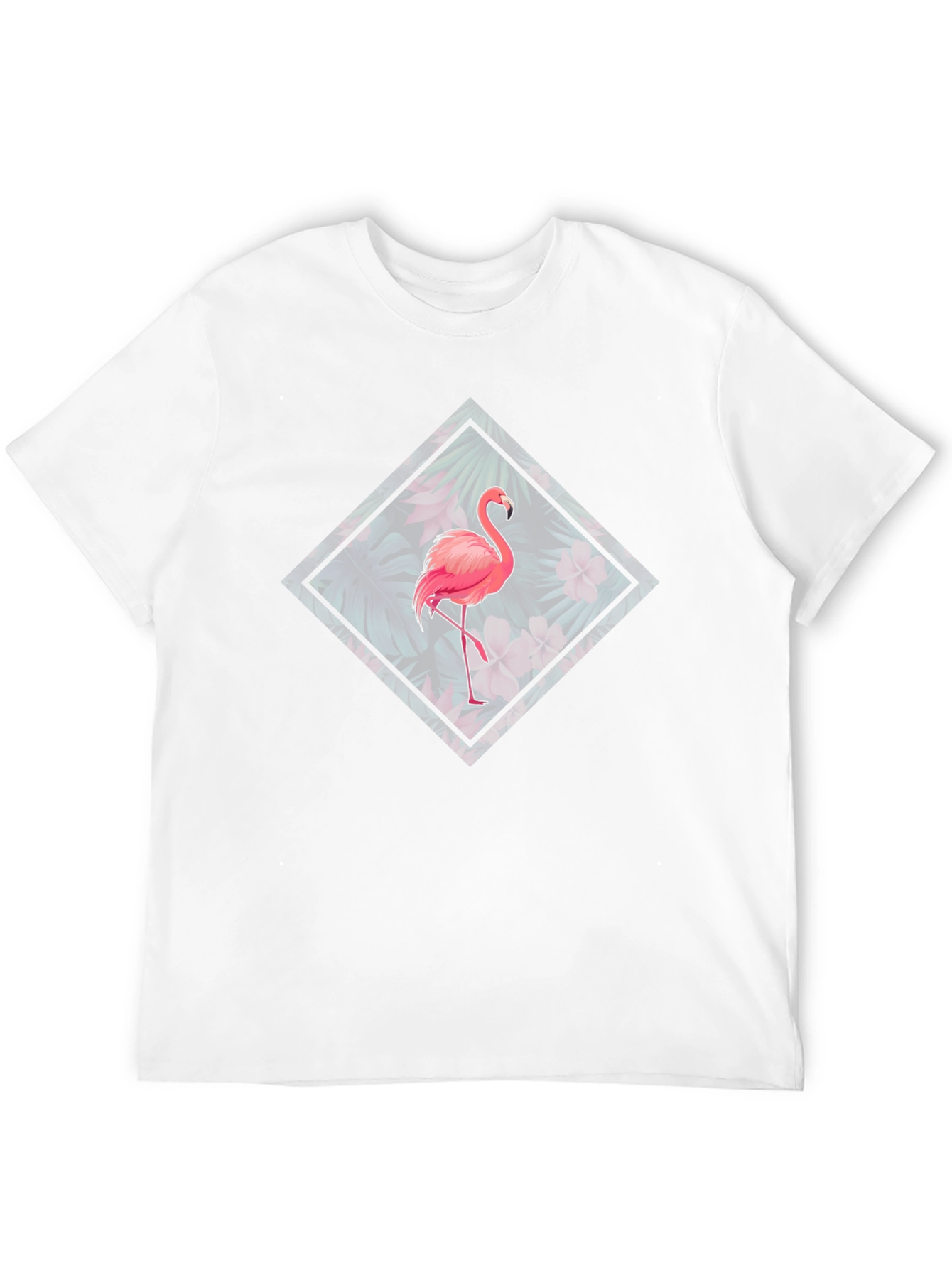 Flamingo Floral Graphic Tee - Tropical Bird Design