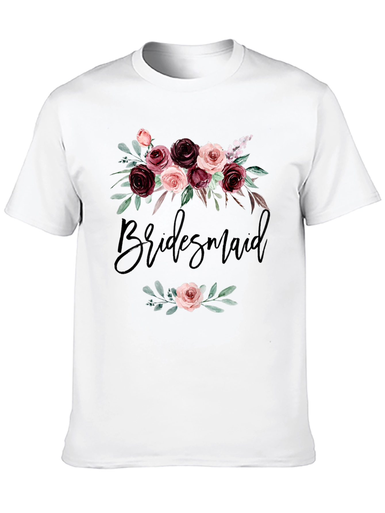 Floral Bridesmaid Crew Neck T-shirt