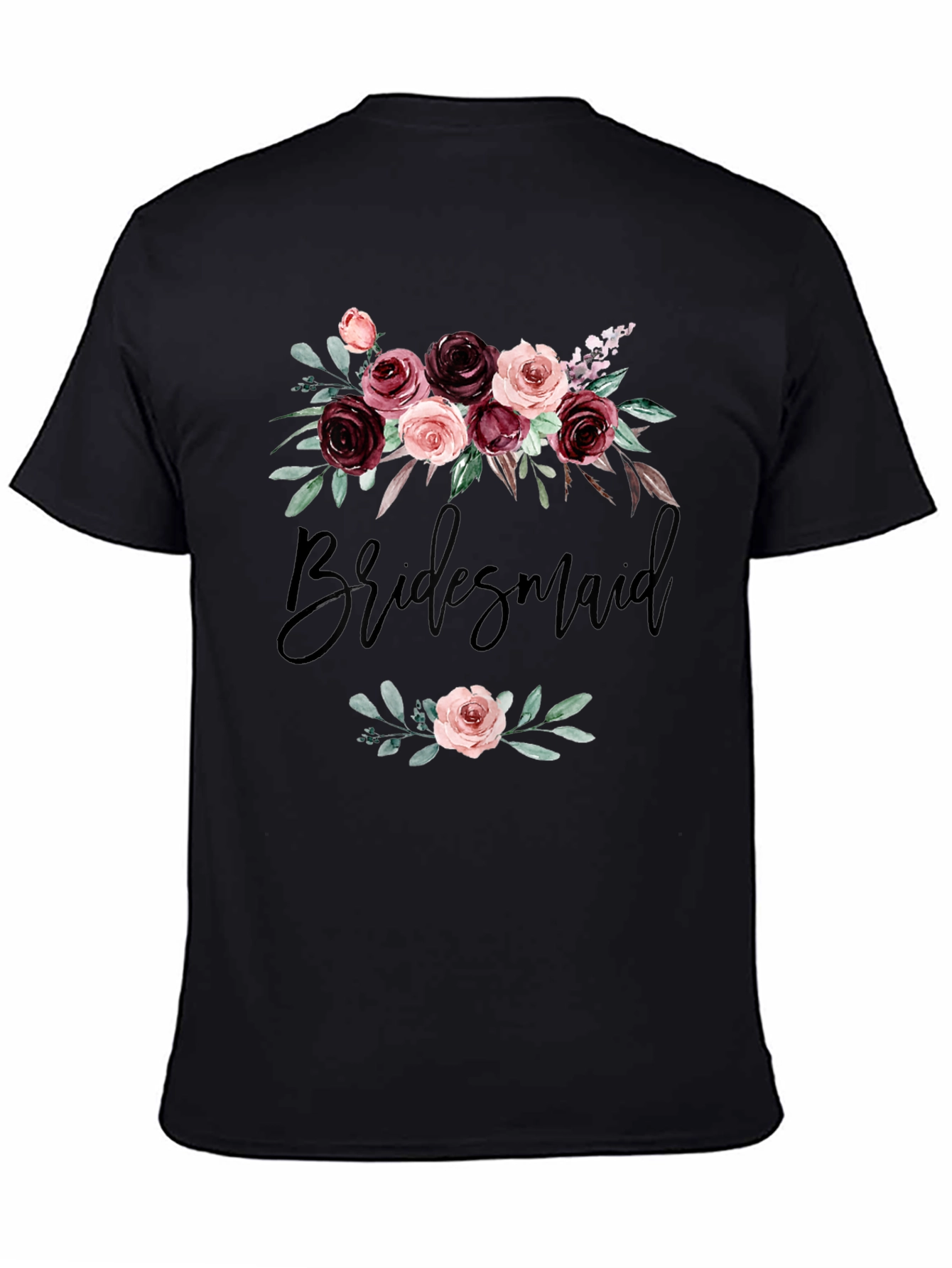 Floral Bridesmaid Crew Neck T-shirt