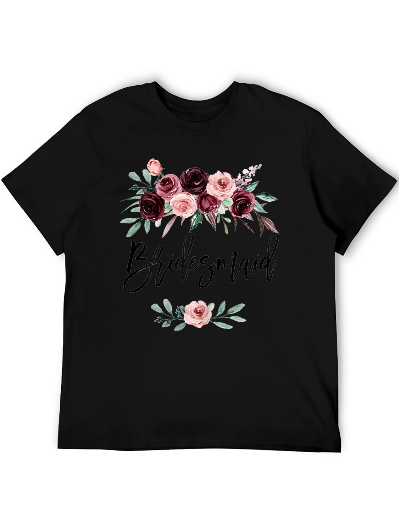 Floral Bridesmaid Crew Neck T-shirt