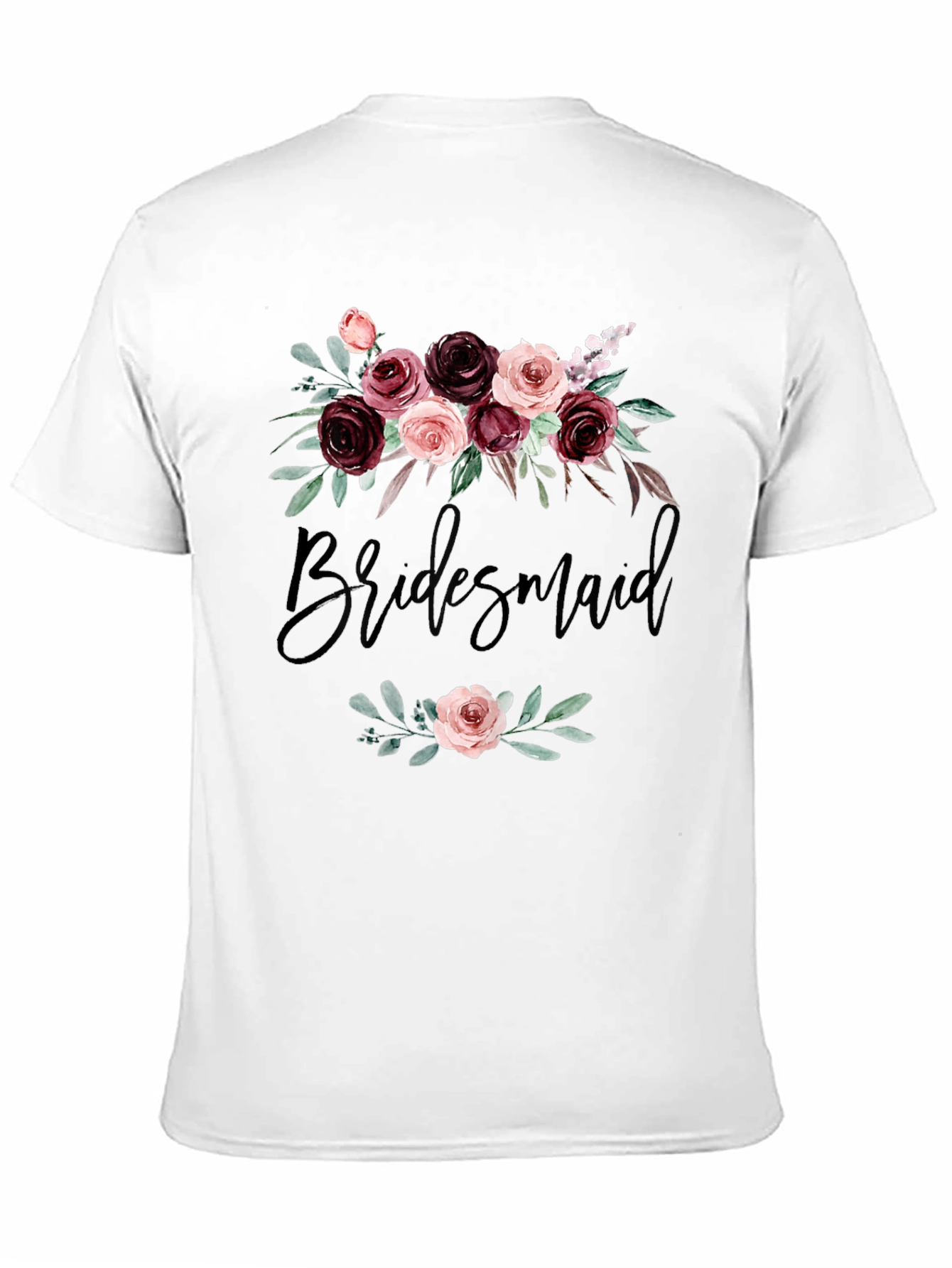 Floral Bridesmaid Crew Neck T-shirt