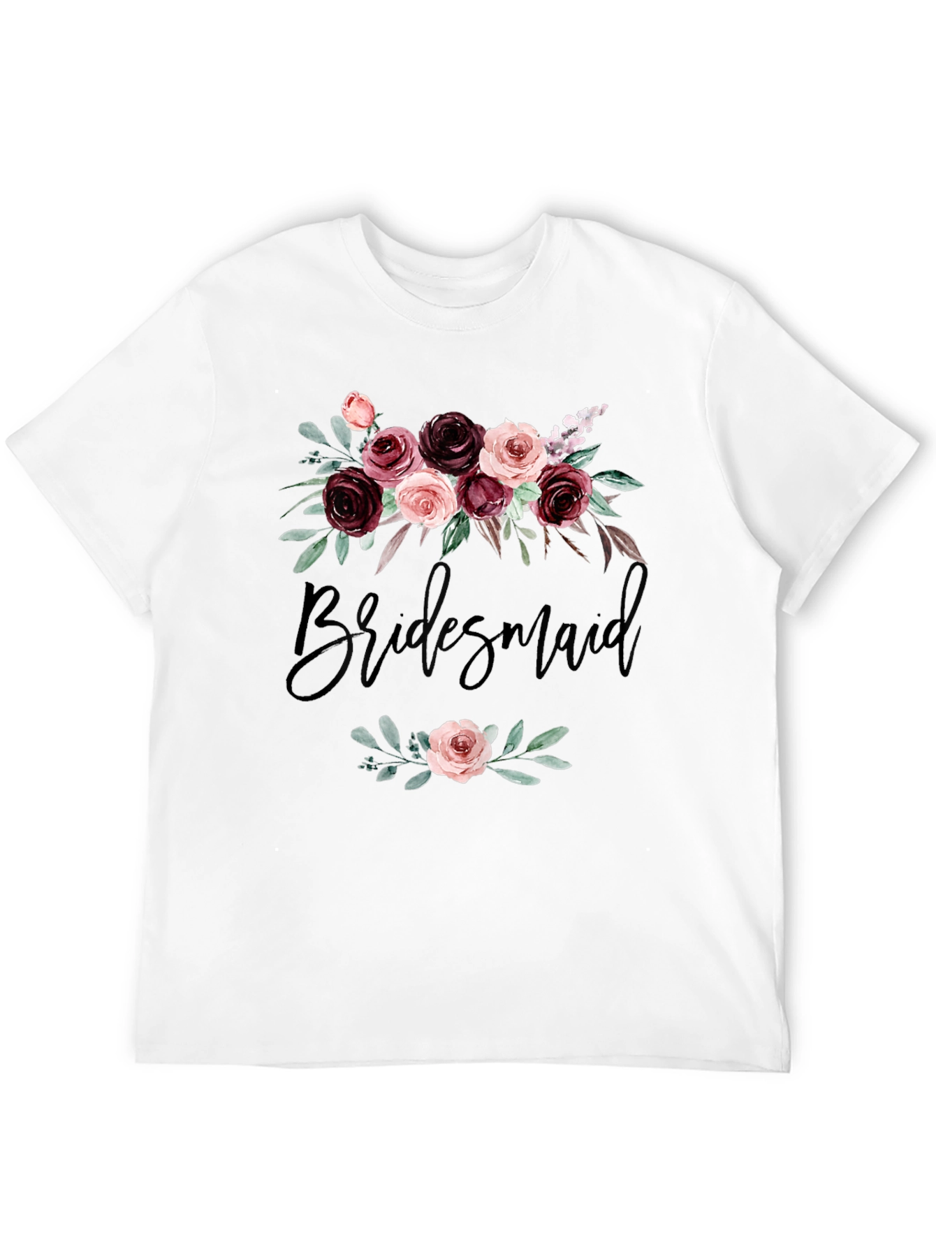 Floral Bridesmaid Crew Neck T-shirt
