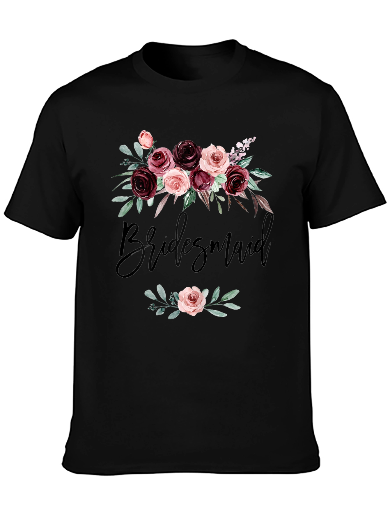 Floral Bridesmaid Crew Neck T-shirt