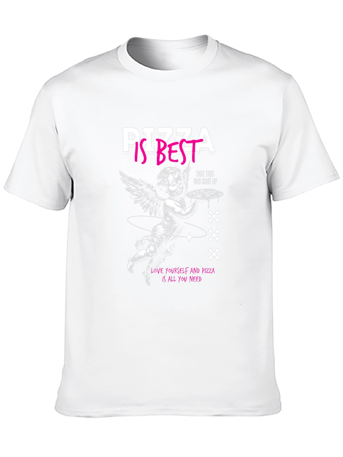 Pizza Is Best Angel Graphic T-Shirt