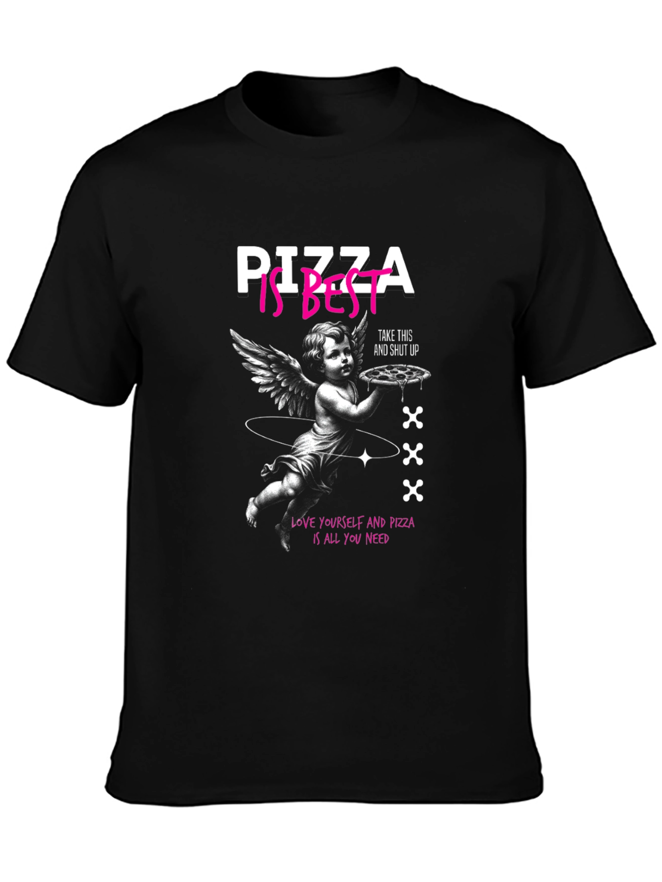 Pizza Is Best Angel Graphic T-Shirt