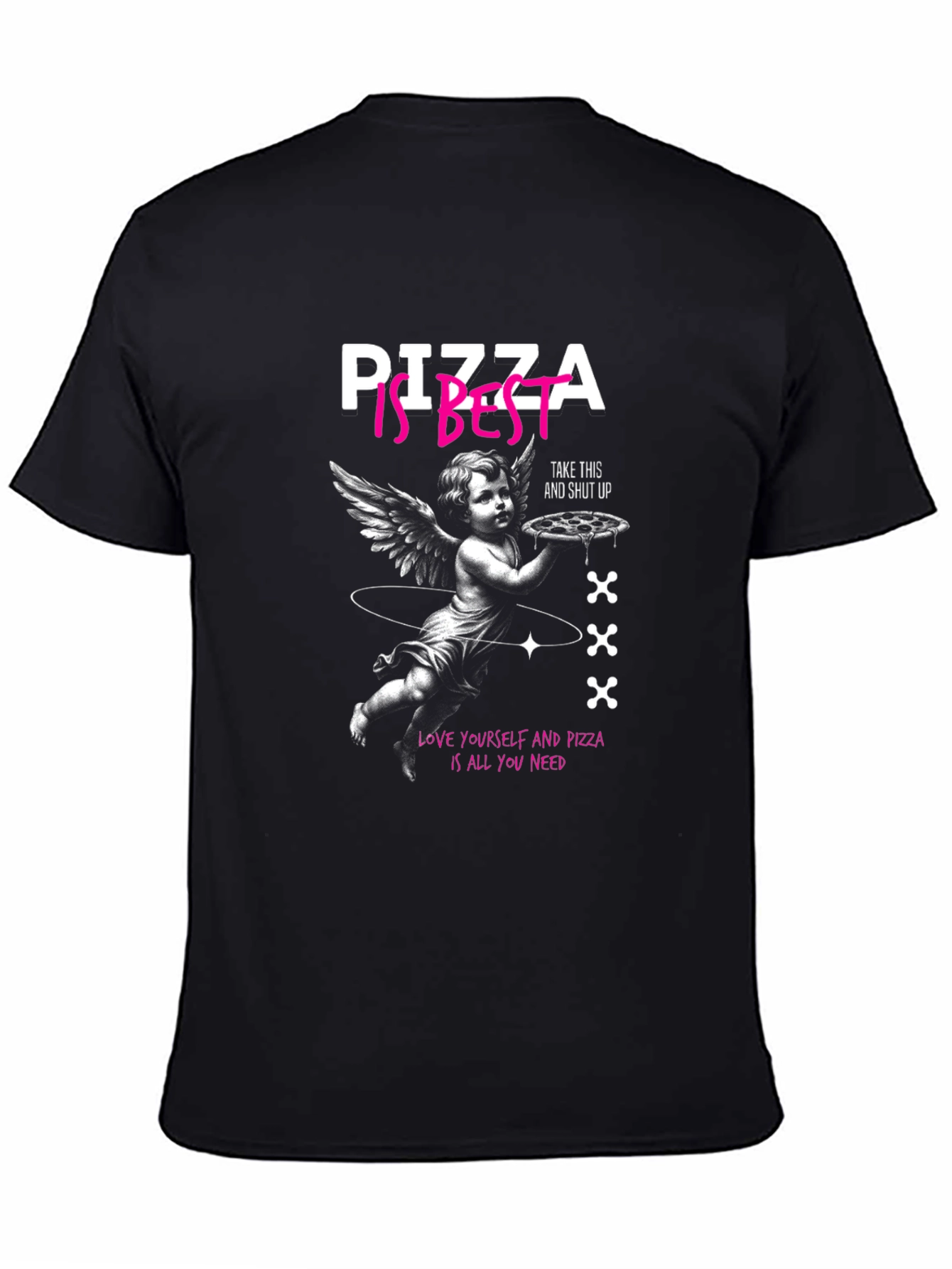 Pizza Is Best Angel Graphic T-Shirt