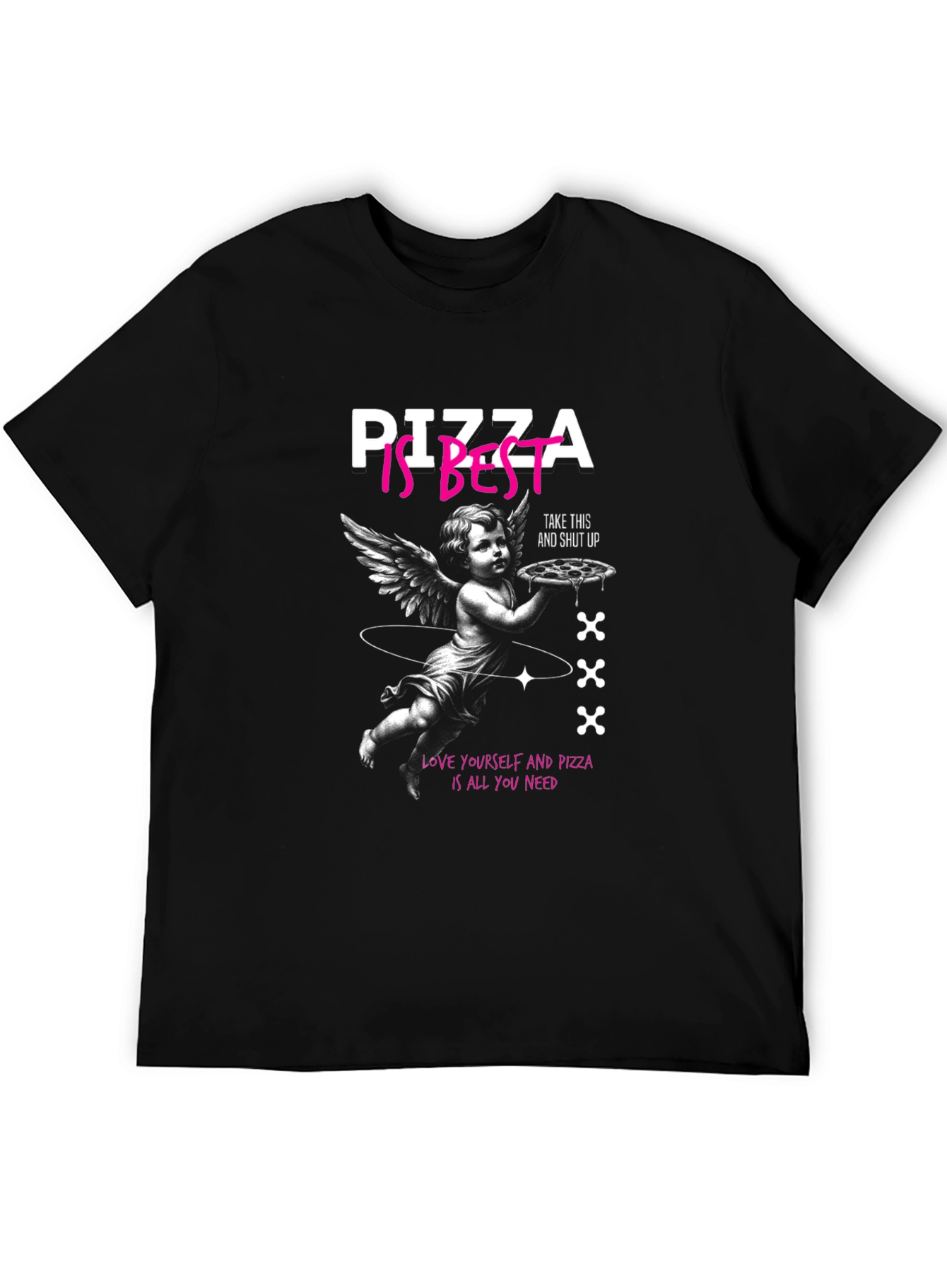 Pizza Is Best Angel Graphic T-Shirt