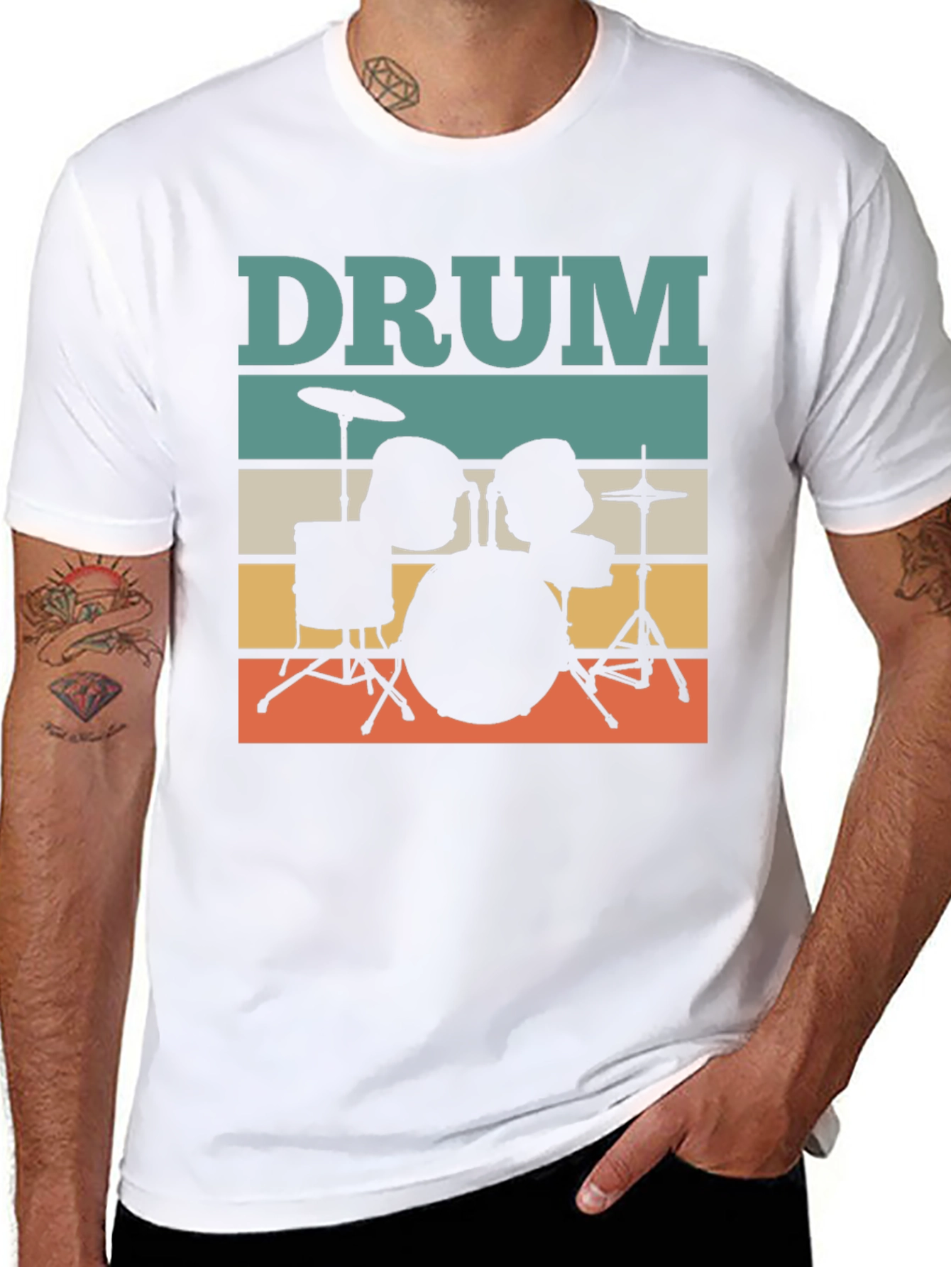 Retro Drum Set T-Shirt - Musician Tee