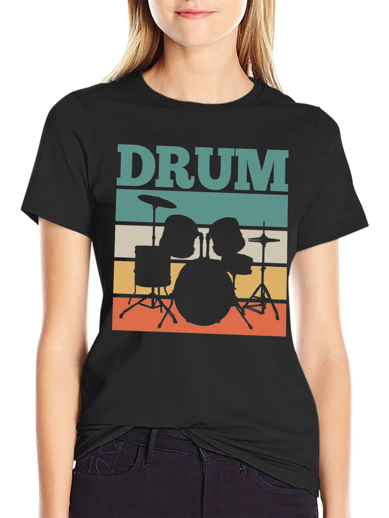 Retro Drum Set T-Shirt - Musician Tee