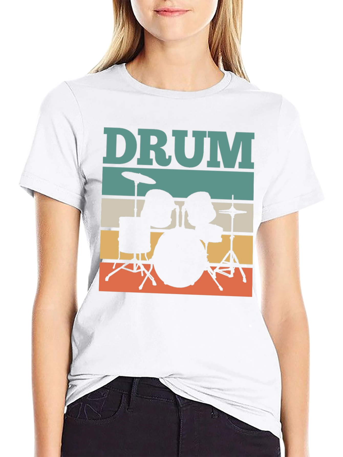 Retro Drum Set T-Shirt - Musician Tee
