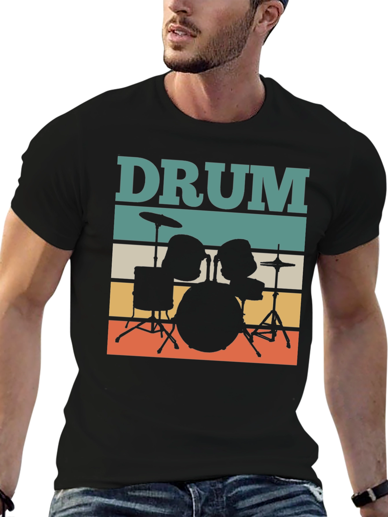 Retro Drum Set T-Shirt - Musician Tee