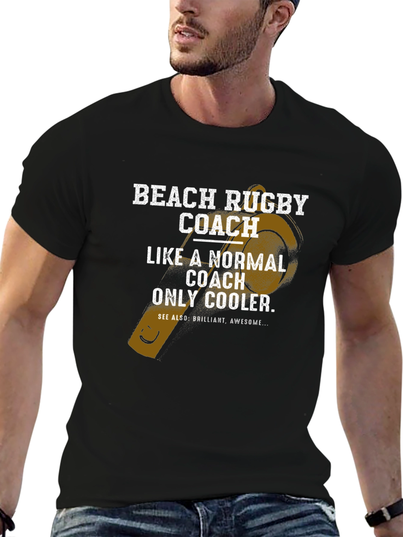 Beach Rugby Coach T-Shirt - Cool Graphic Tee