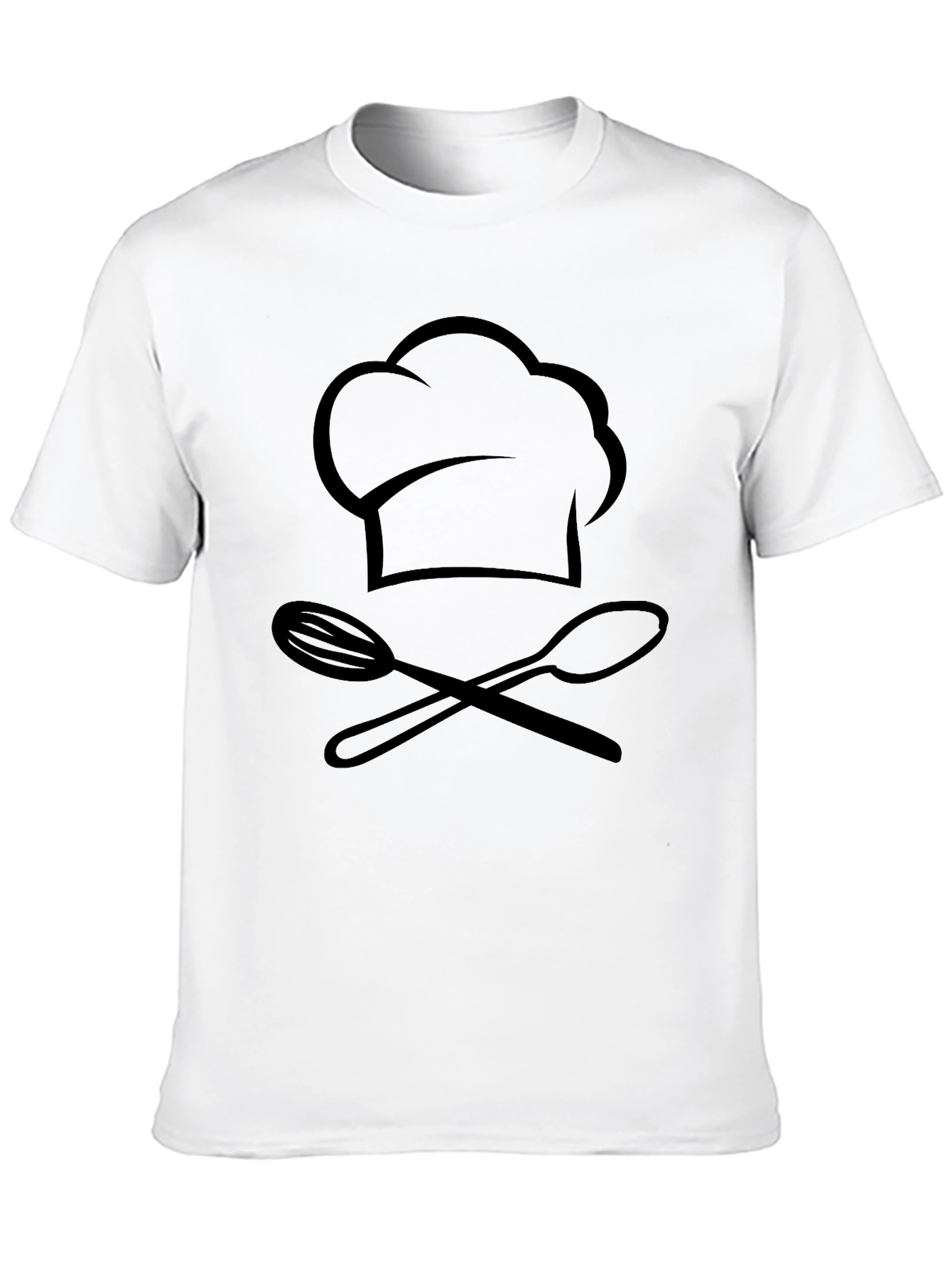 Chef Hat & Utensils Graphic T-Shirt - Black
