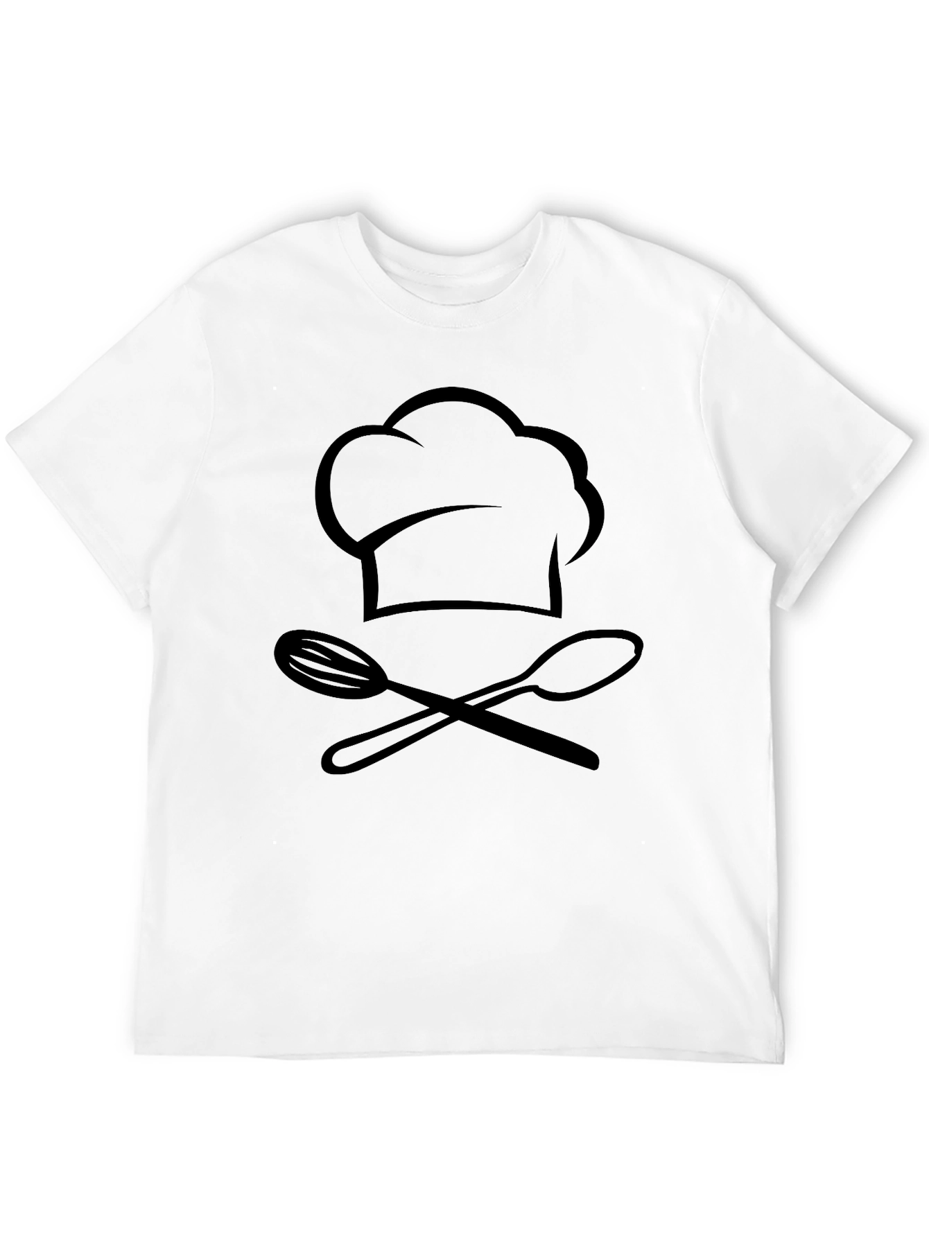 Chef Hat & Utensils Graphic T-Shirt - Black
