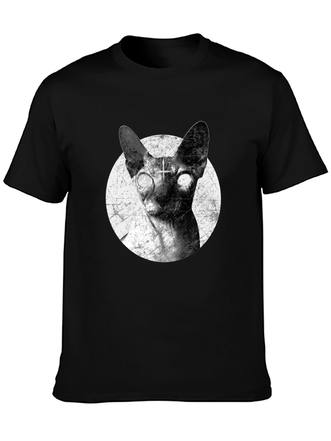 Sphynx Cat T-Shirt with Cross Design