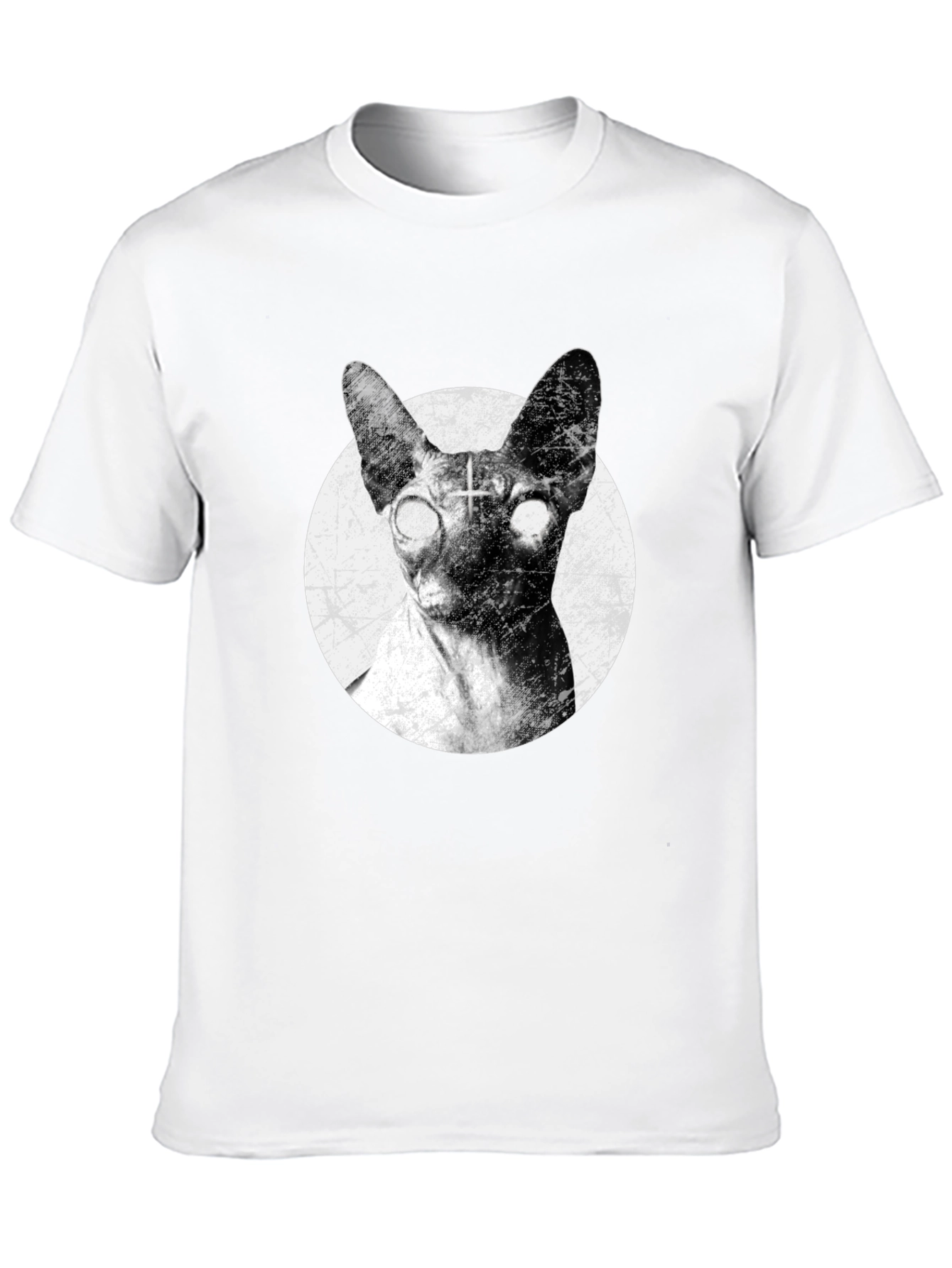 Sphynx Cat T-Shirt with Cross Design