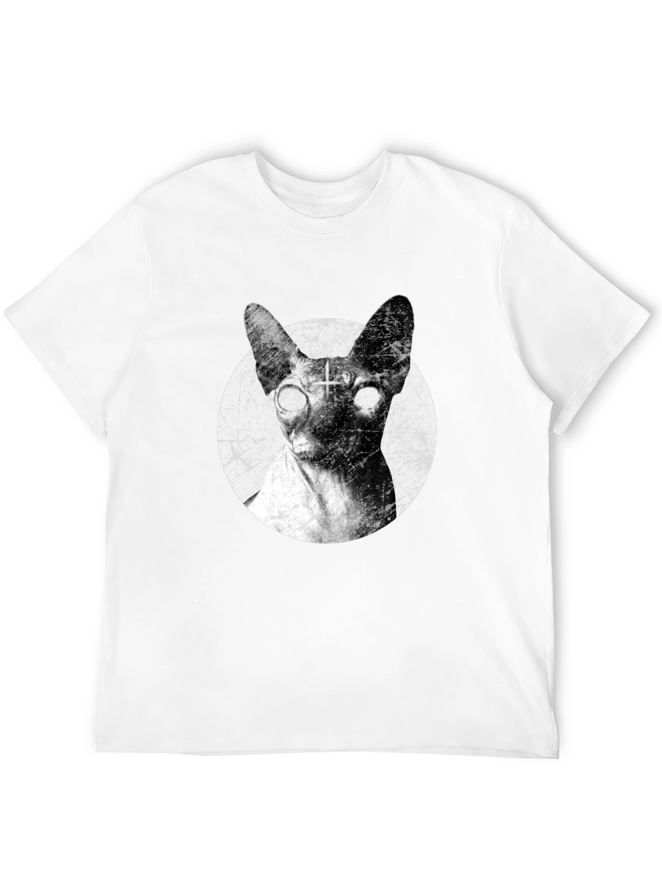 Sphynx Cat T-Shirt with Cross Design
