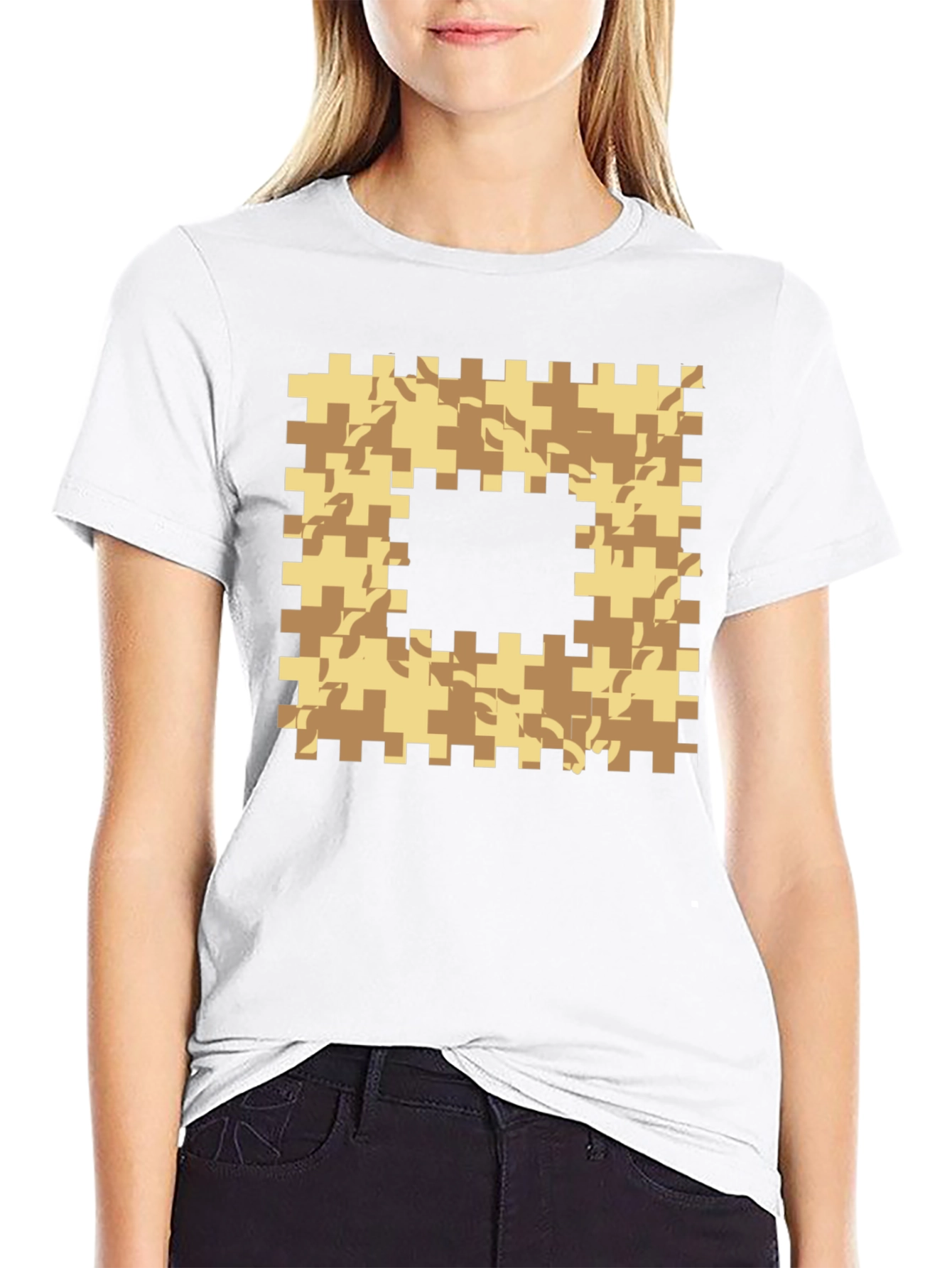 Geometric Camo Graphic T-Shirt - Black