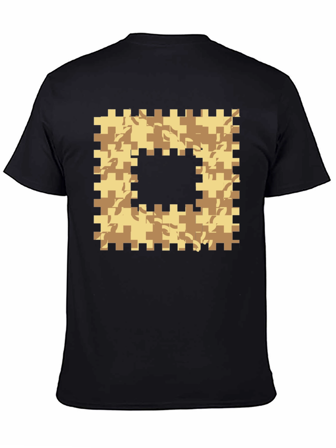 Geometric Camo Graphic T-Shirt - Black