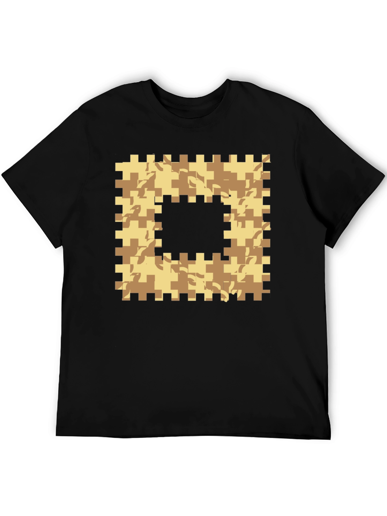 Geometric Camo Graphic T-Shirt - Black