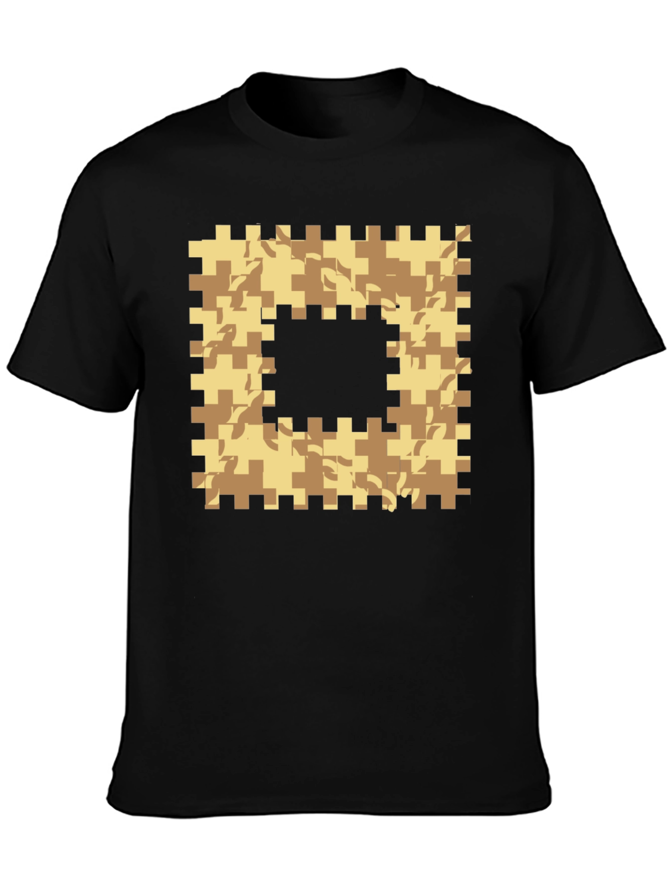 Geometric Camo Graphic T-Shirt - Black